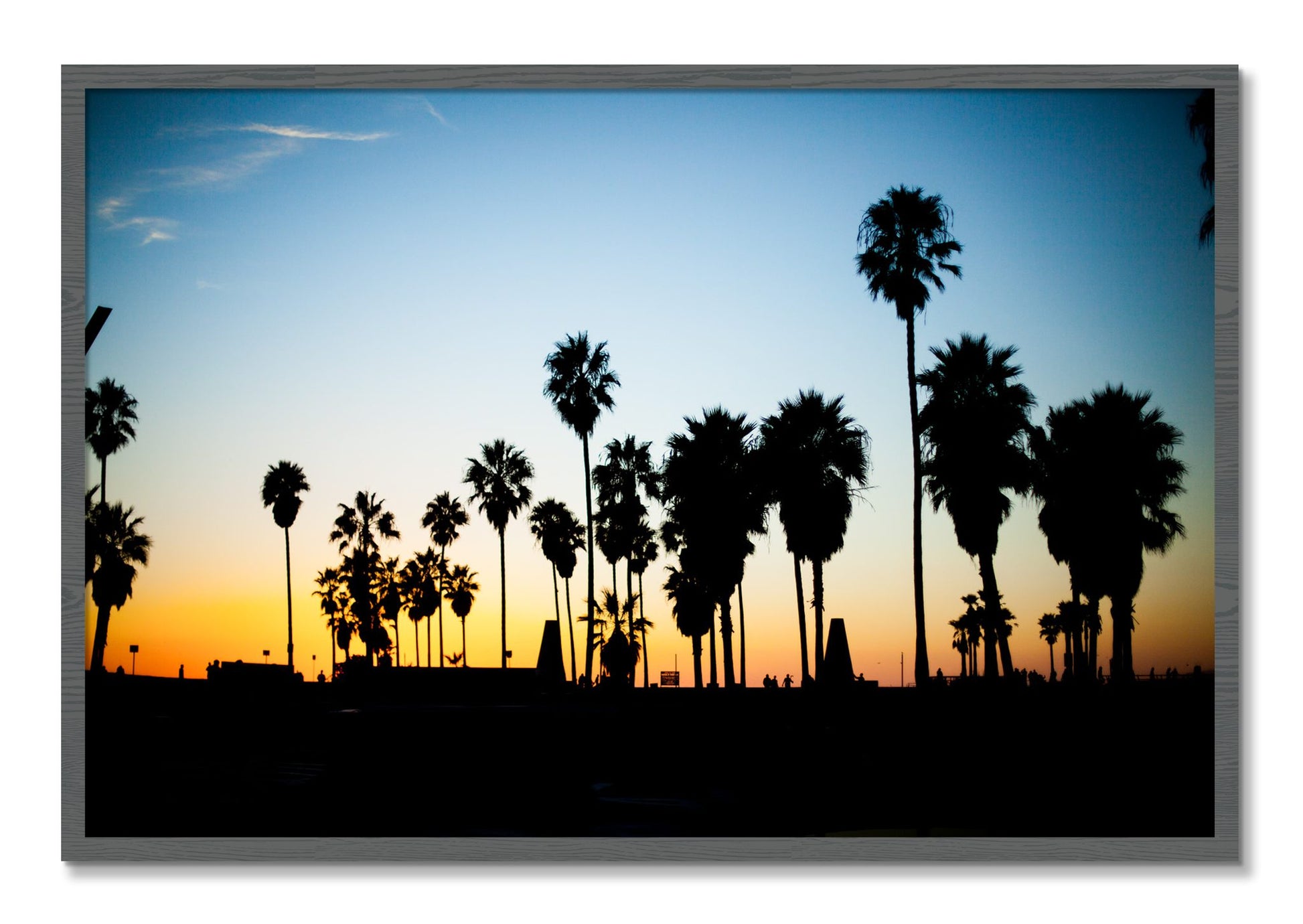Framed photograph of Venice Beach by Dylan Ozanich, Grey frame, Full Bleed