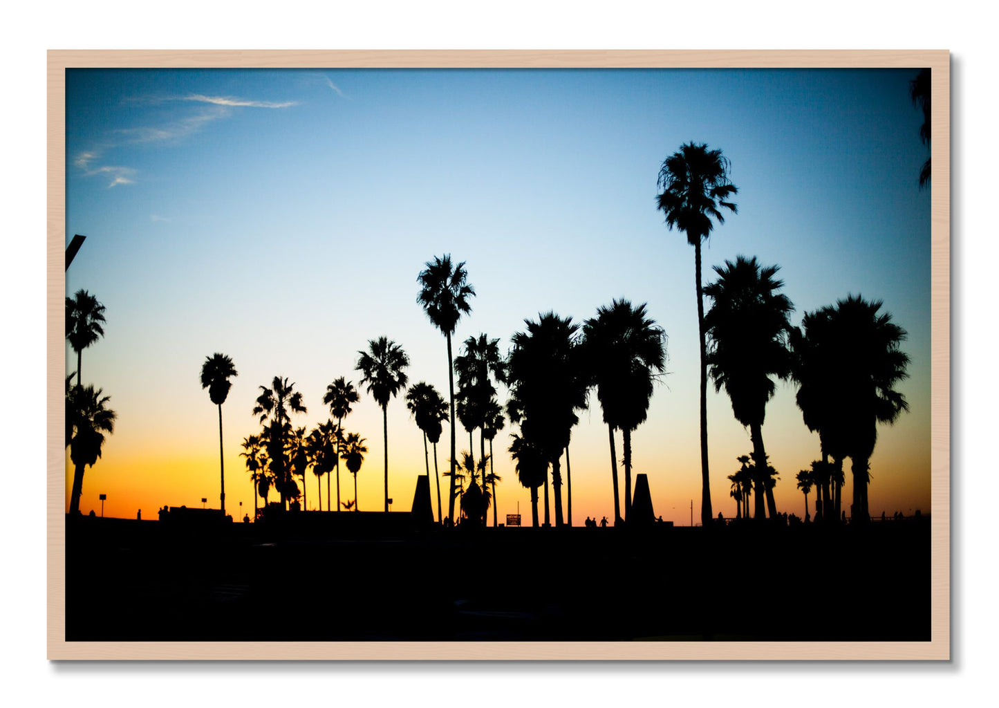 Framed photograph of Venice Beach by Dylan Ozanich, Maple frame, Full Bleed