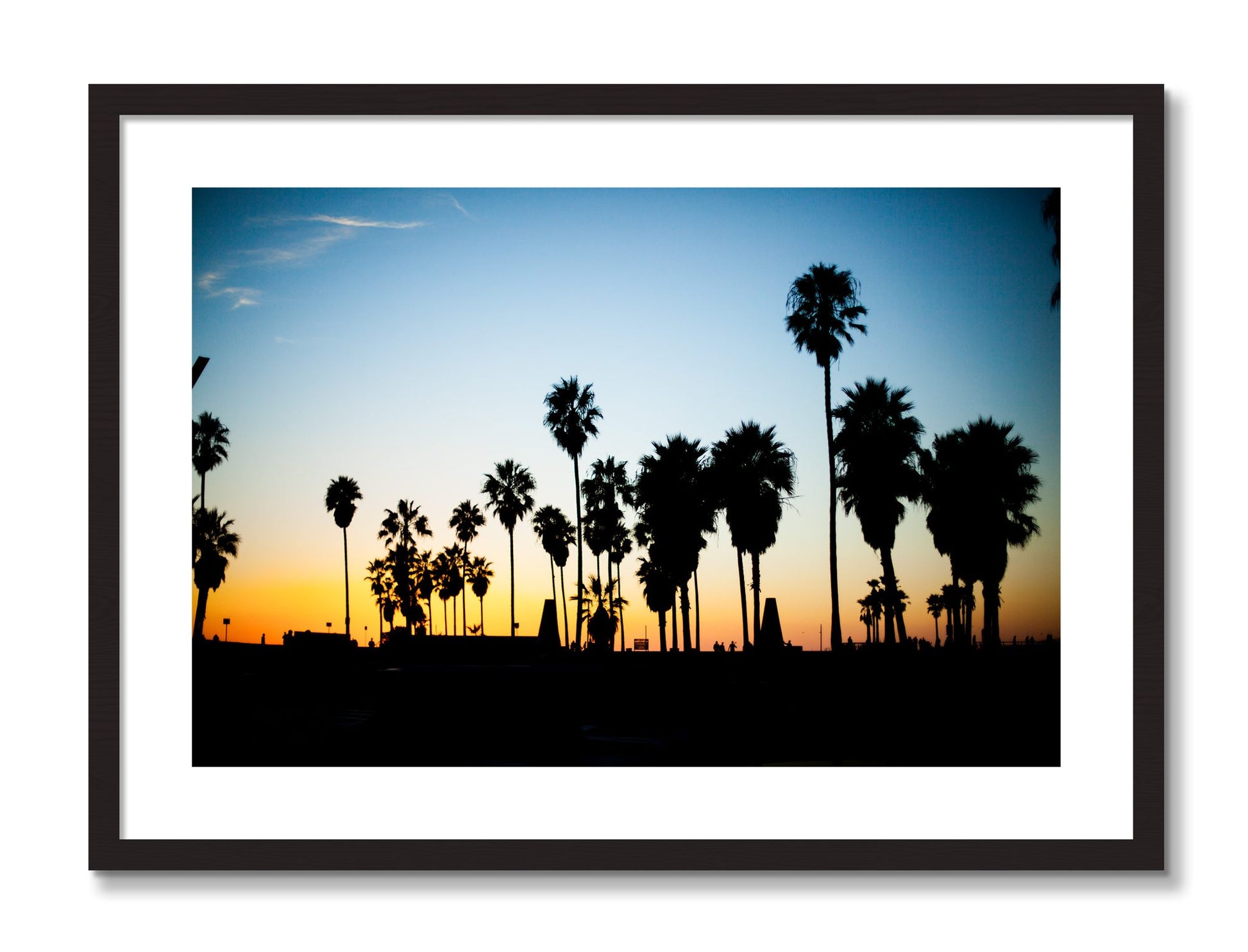 Framed photograph of Venice Beach by Dylan Ozanich, Black frame, Borders