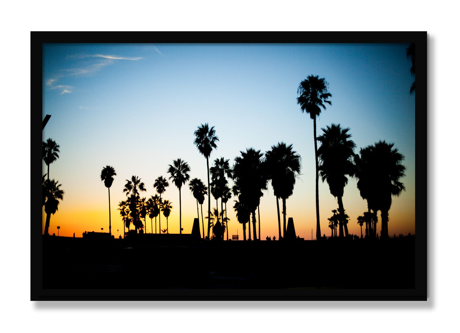 Framed photograph of Venice Beach by Dylan Ozanich, Black frame, Full Bleed