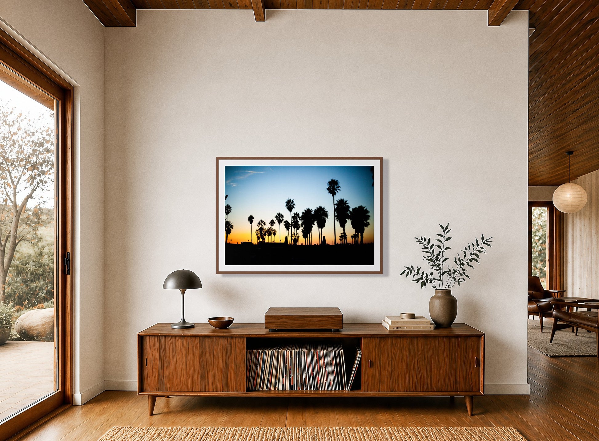 Framed photograph of Venice Beach by Dylan Ozanich displayed on a wall