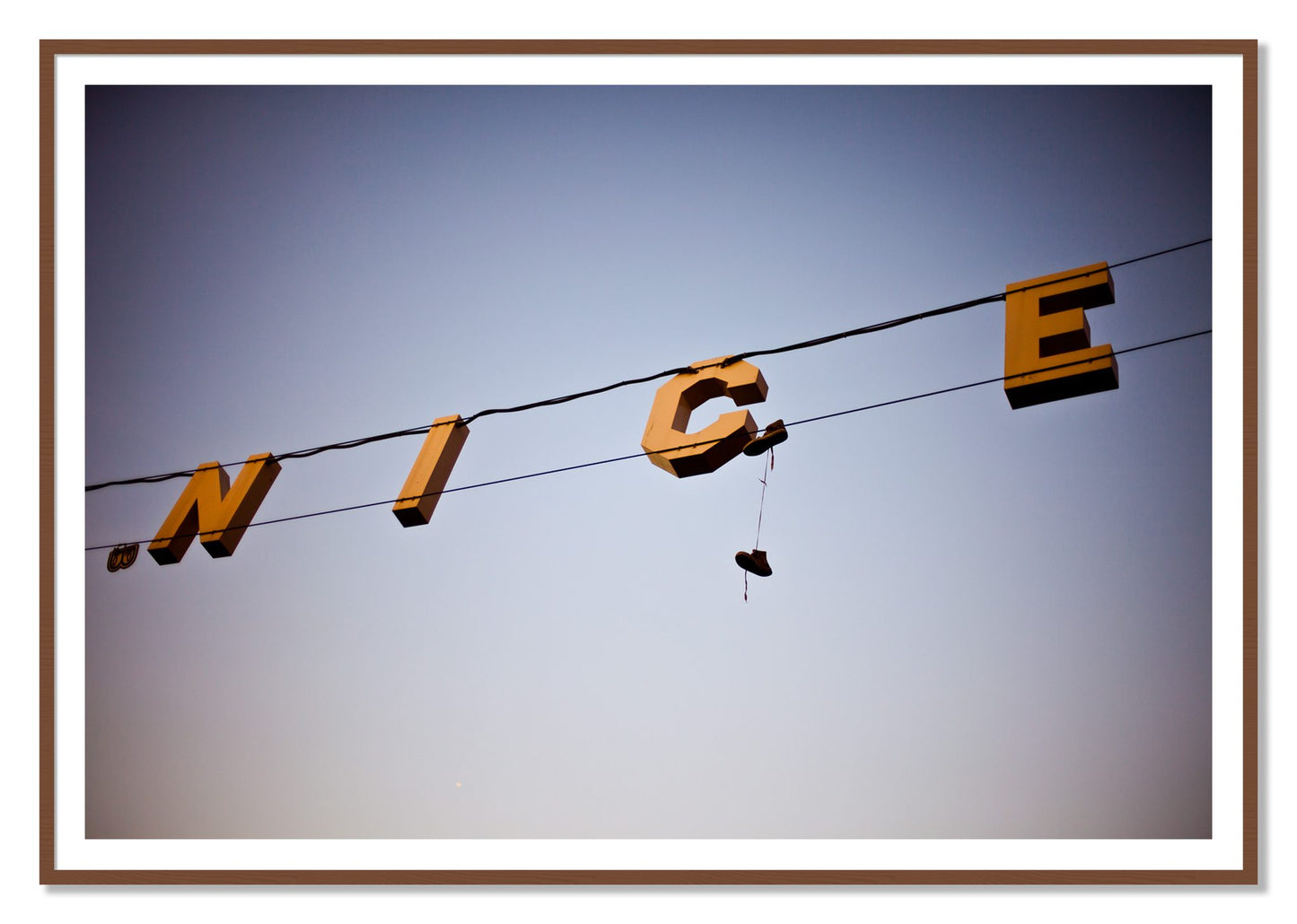 Venice by Dylan Ozanich, 48×72 print with a White Border in a Walnut frame
