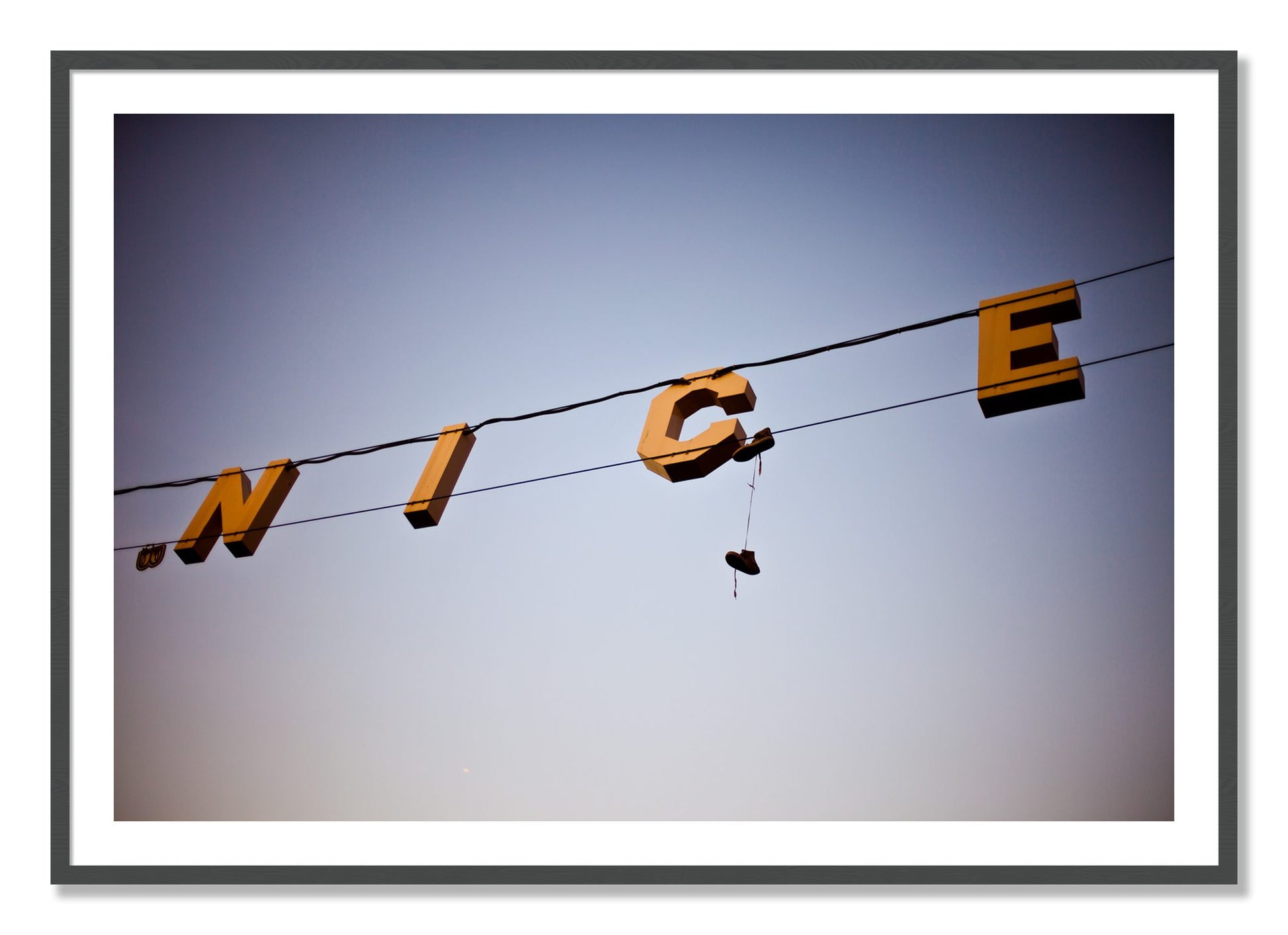 Framed photograph of Venice by Dylan Ozanich, Grey frame, Borders