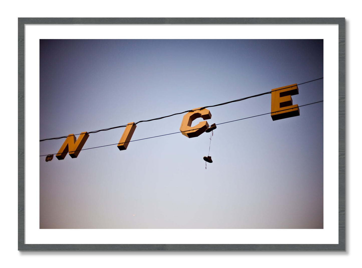 Framed photograph of Venice by Dylan Ozanich, Grey frame, Borders