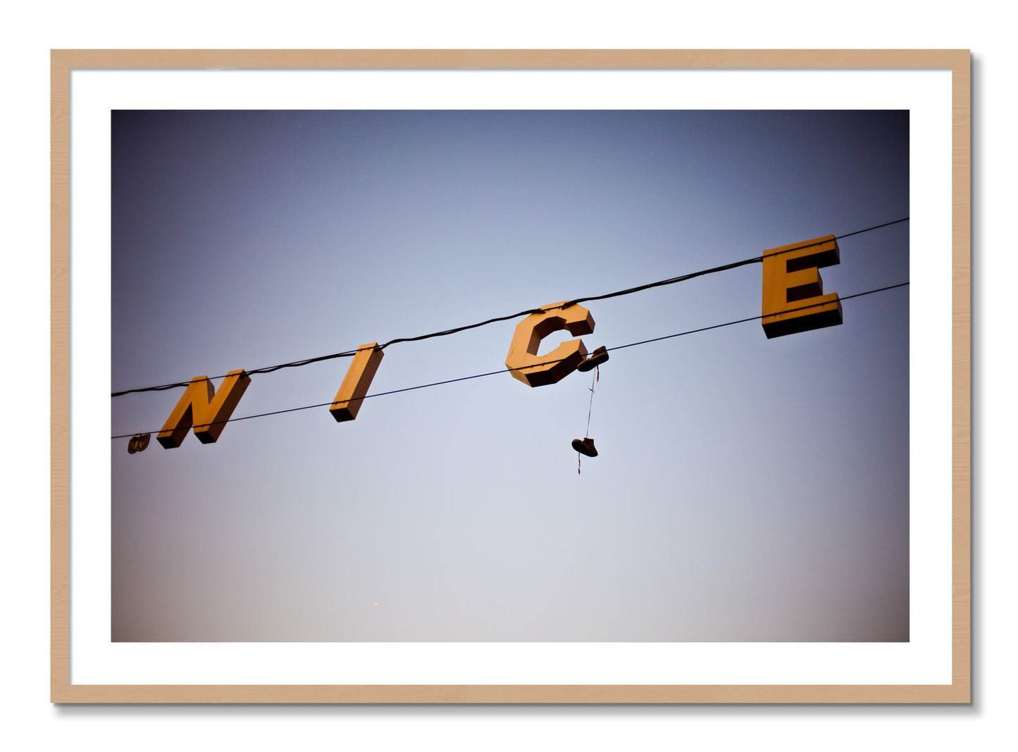 Framed photograph of Venice by Dylan Ozanich, Oak frame, Borders