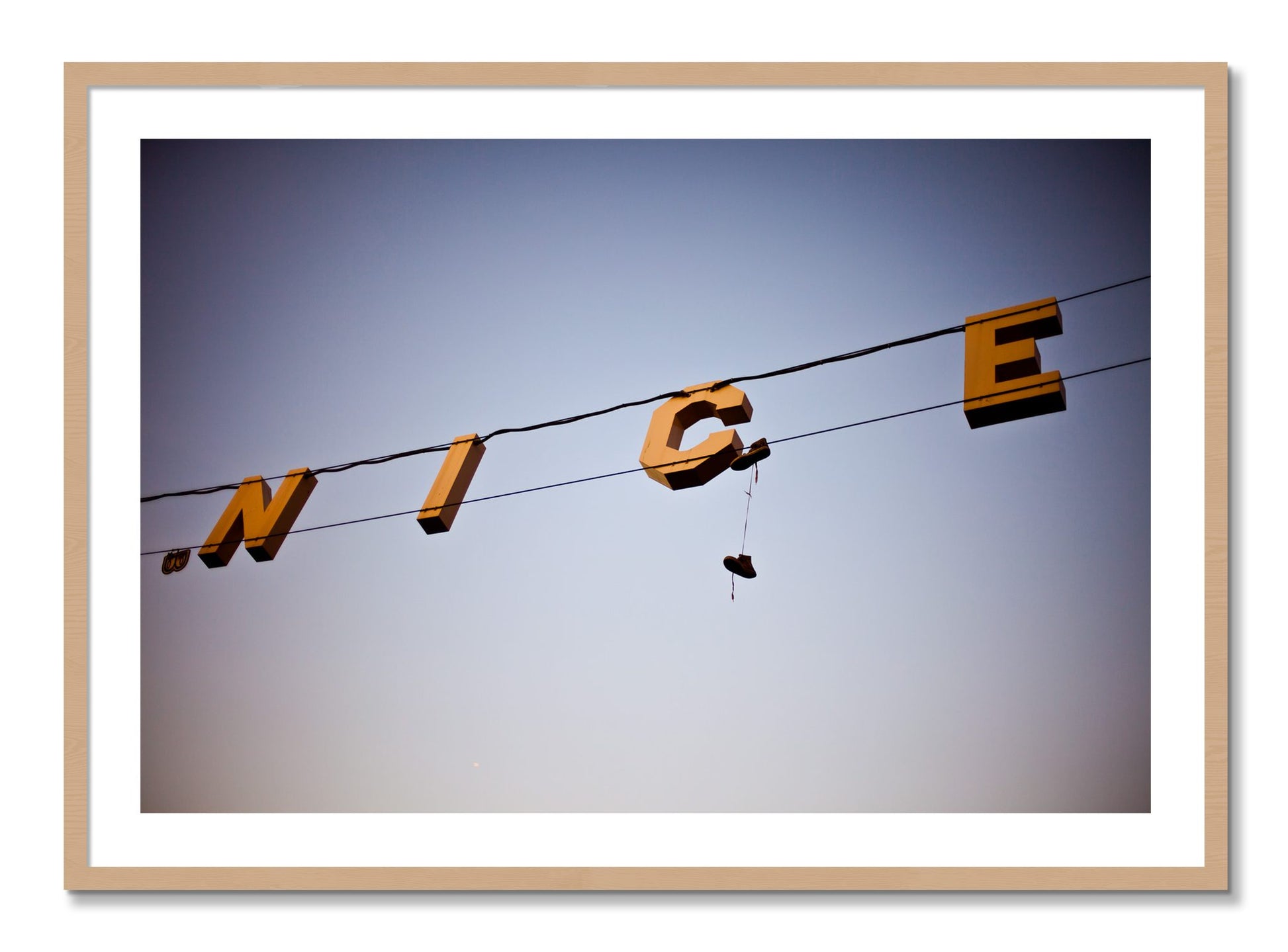 Framed photograph of Venice by Dylan Ozanich, Oak frame, Borders