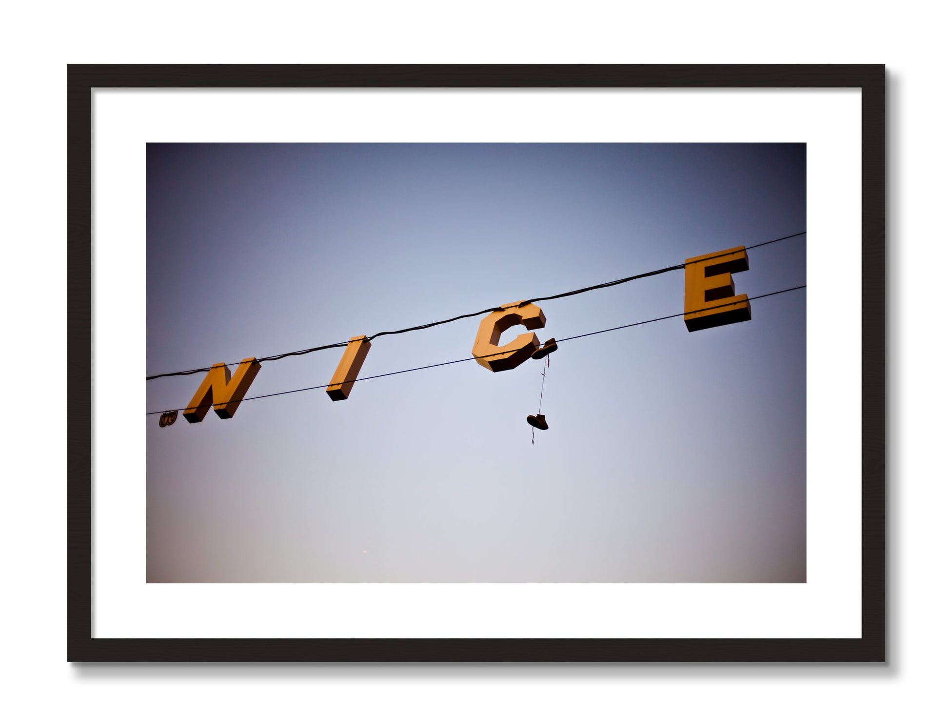 Framed photograph of Venice by Dylan Ozanich, Black Walnut frame, Borders