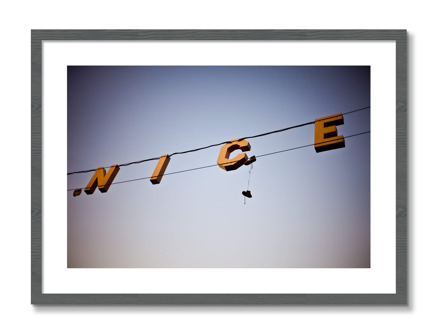 Framed photograph of Venice by Dylan Ozanich, Grey frame, Borders