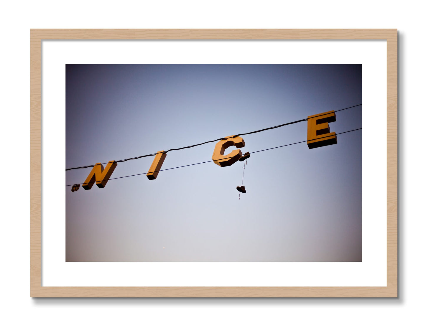 Framed photograph of Venice by Dylan Ozanich, Oak frame, Borders