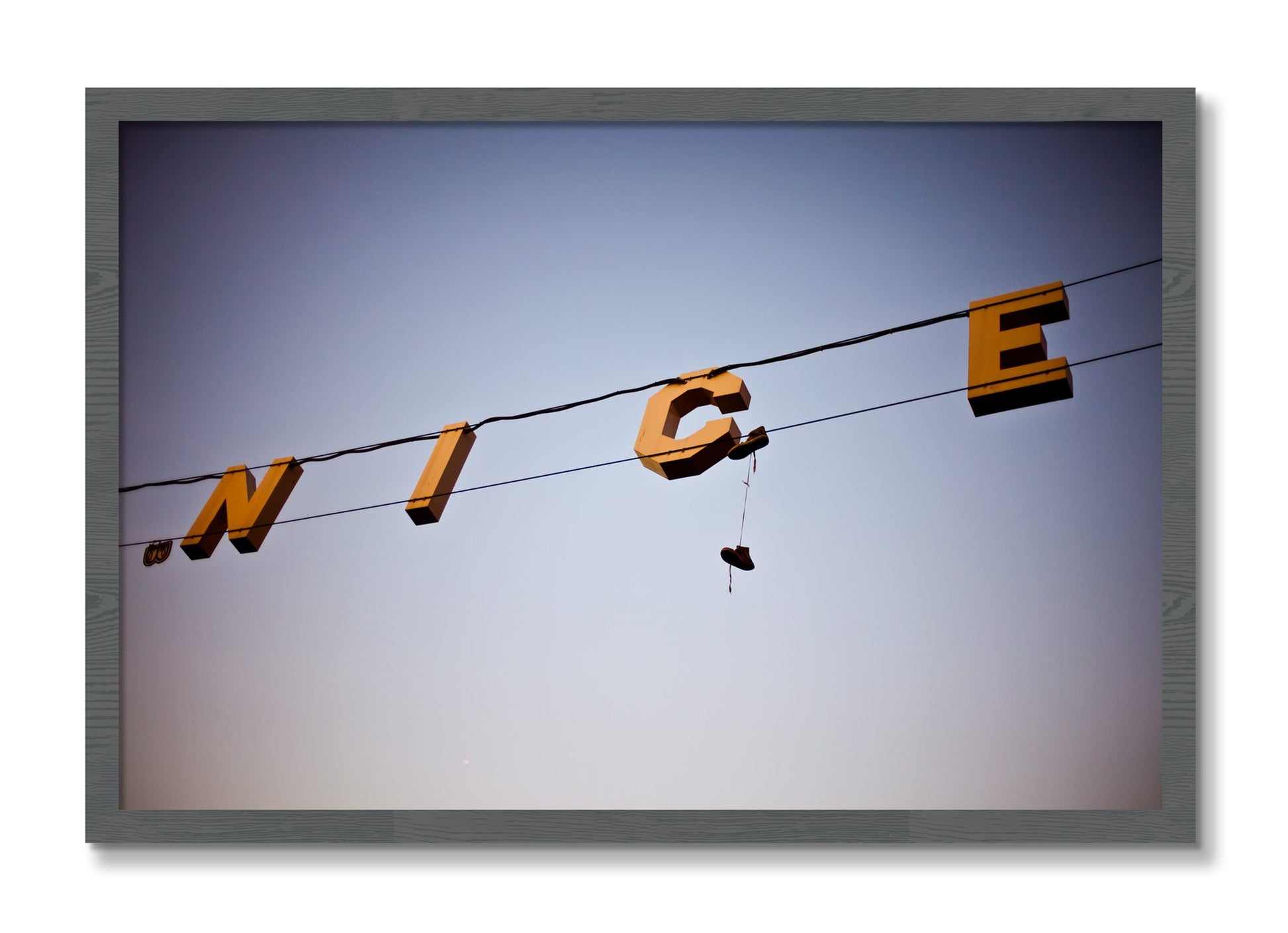Framed photograph of Venice by Dylan Ozanich, Grey frame, Full Bleed