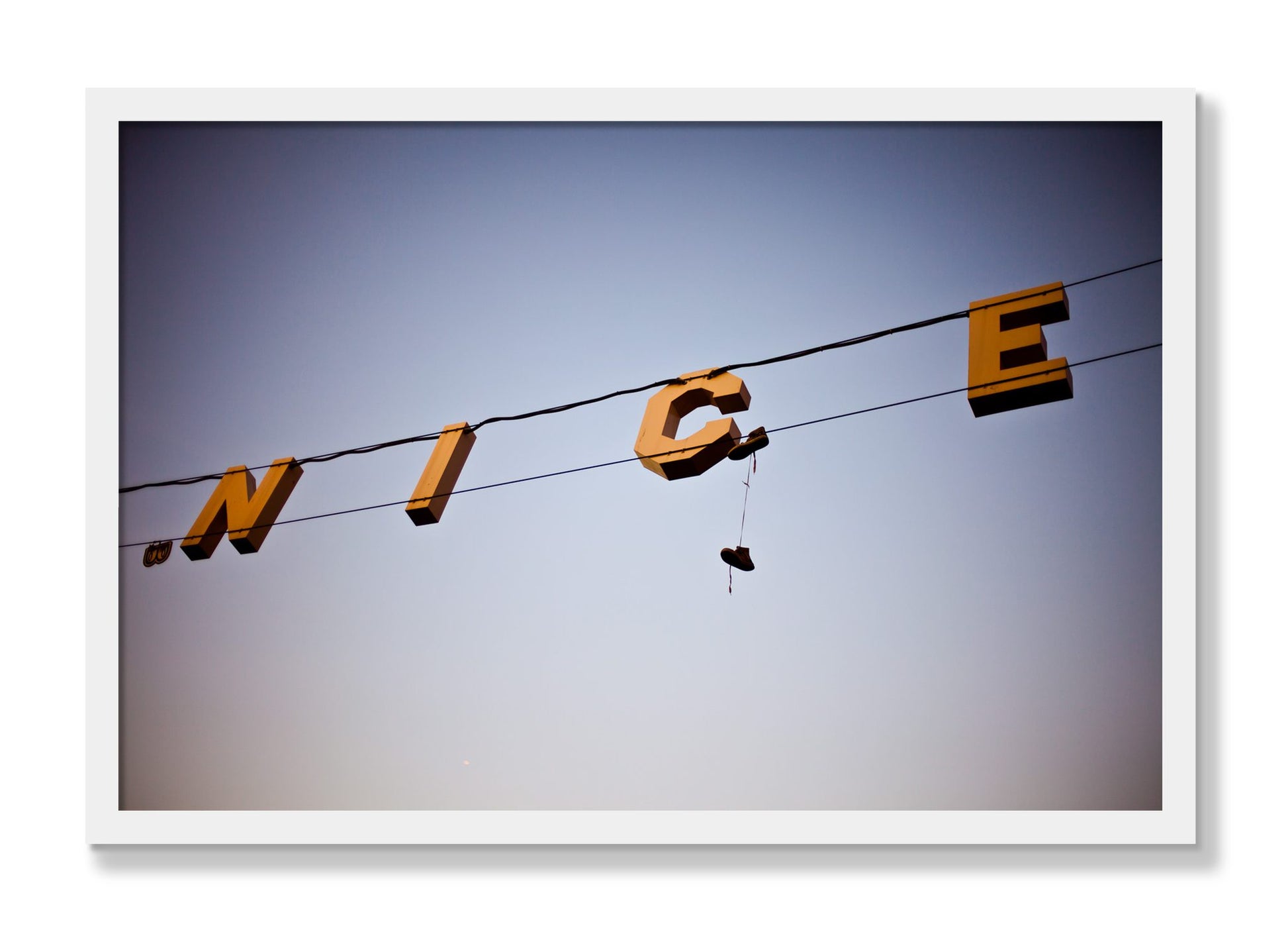 Framed photograph of Venice by Dylan Ozanich, White frame, Full Bleed