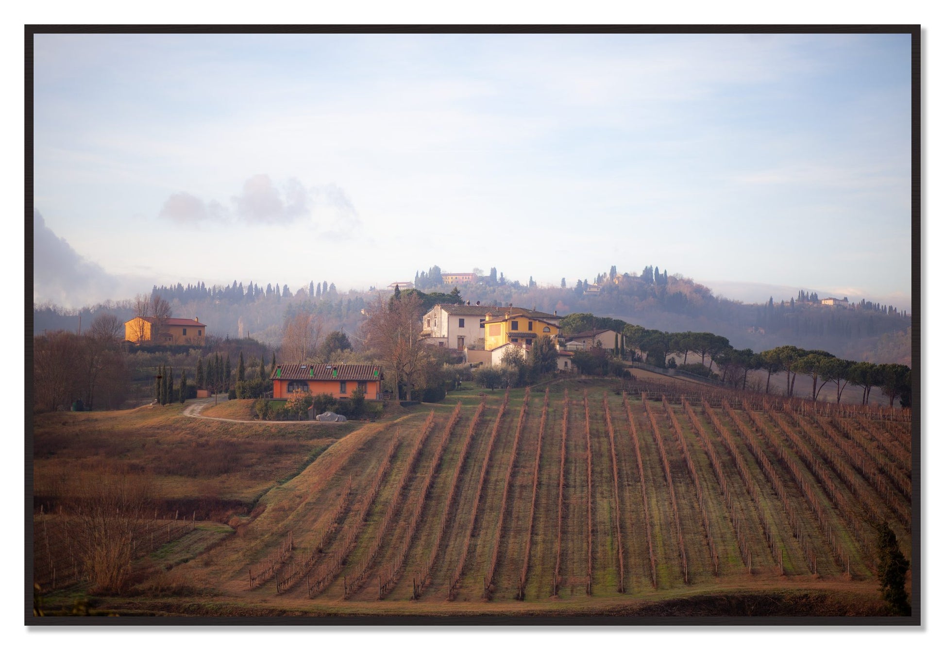 Villa by Dylan Ozanich, 48×72 Full Bleed Print in a Black Walnut frame
