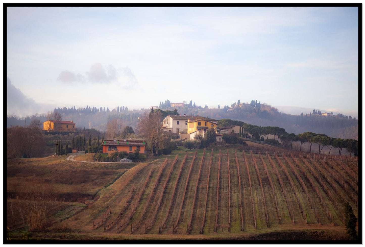 Villa by Dylan Ozanich, 48×72 Full Bleed Print in a Black frame