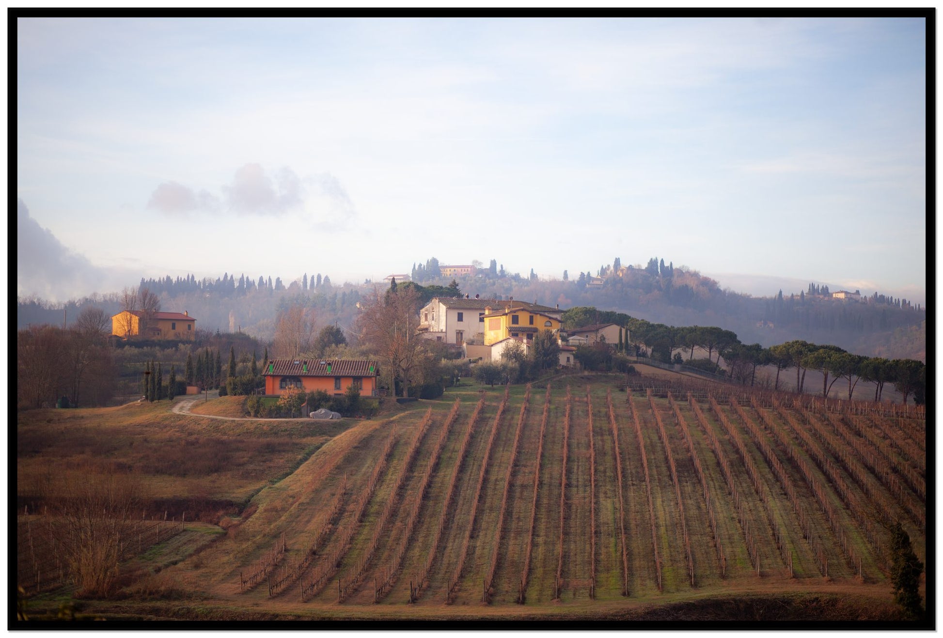 Villa by Dylan Ozanich, 48×72 Full Bleed Print in a Black frame