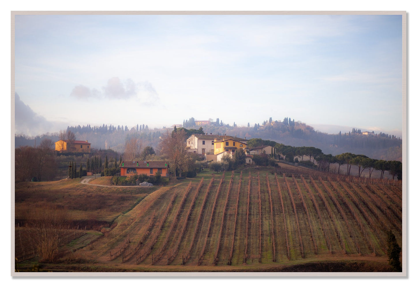 Villa by Dylan Ozanich, 48×72 Full Bleed Print in a White Maple frame