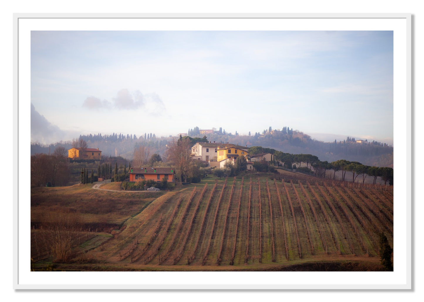 Framed photograph of Villa by Dylan Ozanich, White frame, Borders