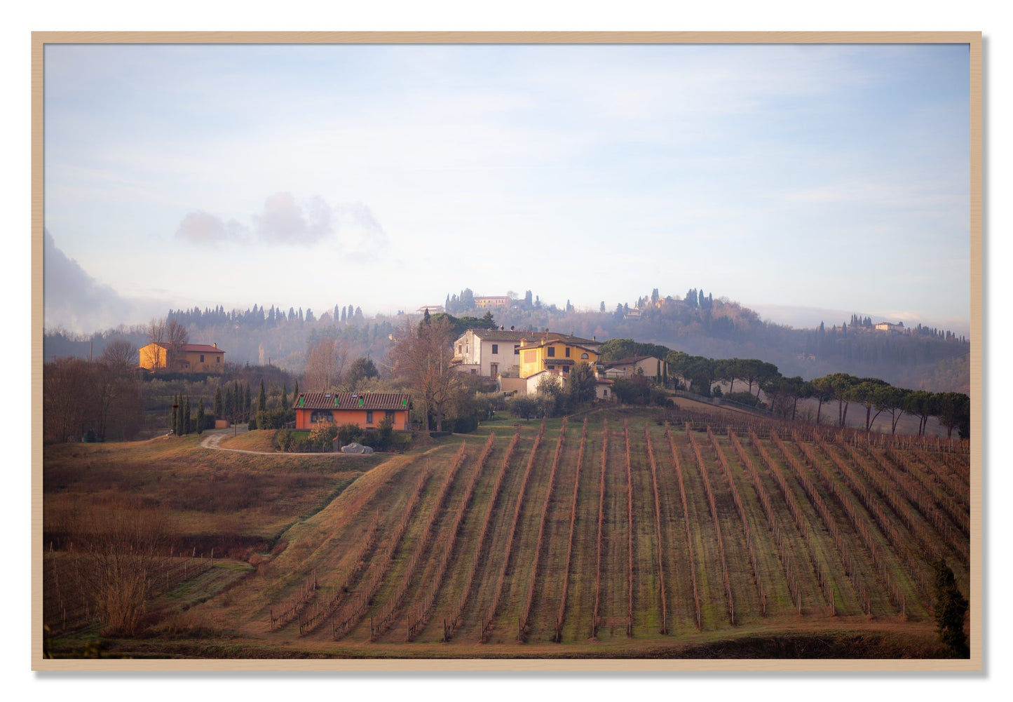 Framed photograph of Villa by Dylan Ozanich, Oak frame, Full Bleed