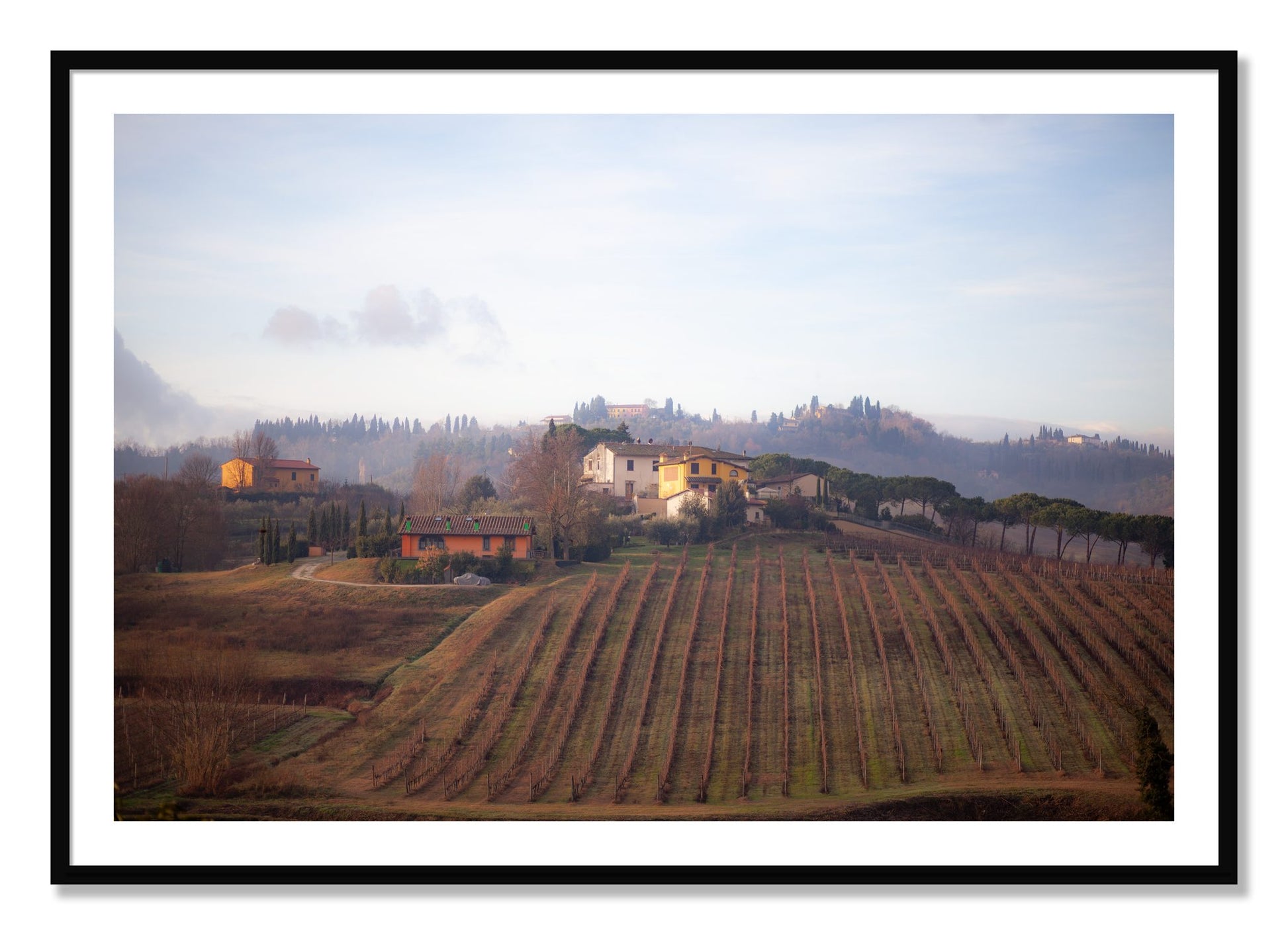 Framed photograph of Villa by Dylan Ozanich, Black frame, Borders