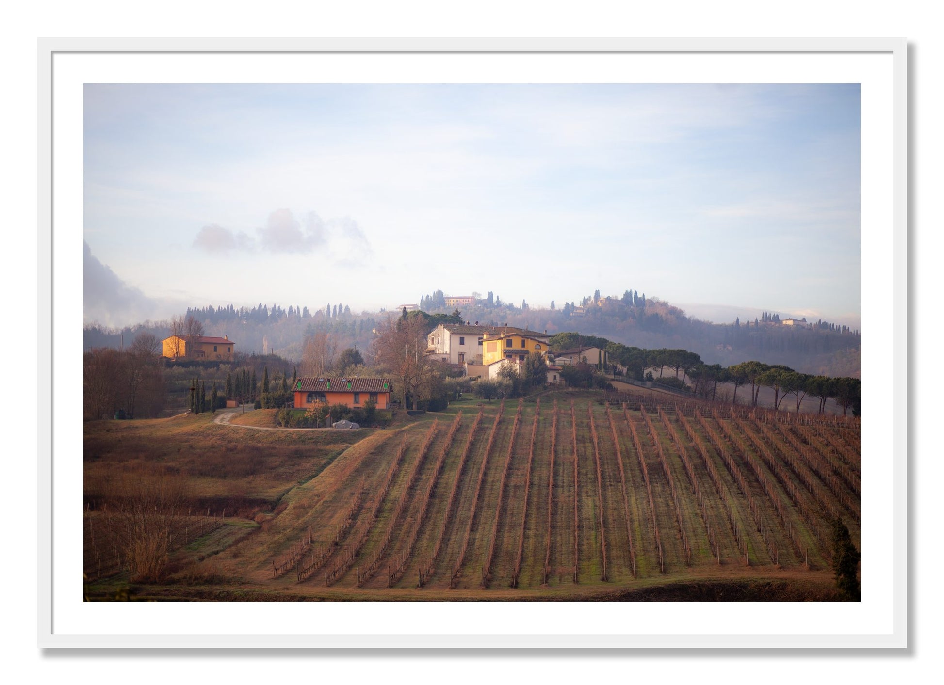 Framed photograph of Villa by Dylan Ozanich, White frame, Borders