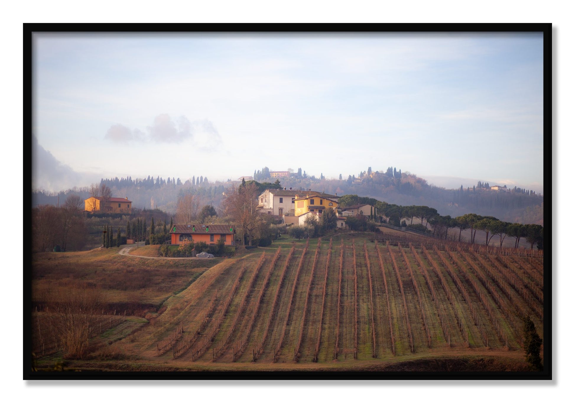Framed photograph of Villa by Dylan Ozanich, Black frame, Full Bleed