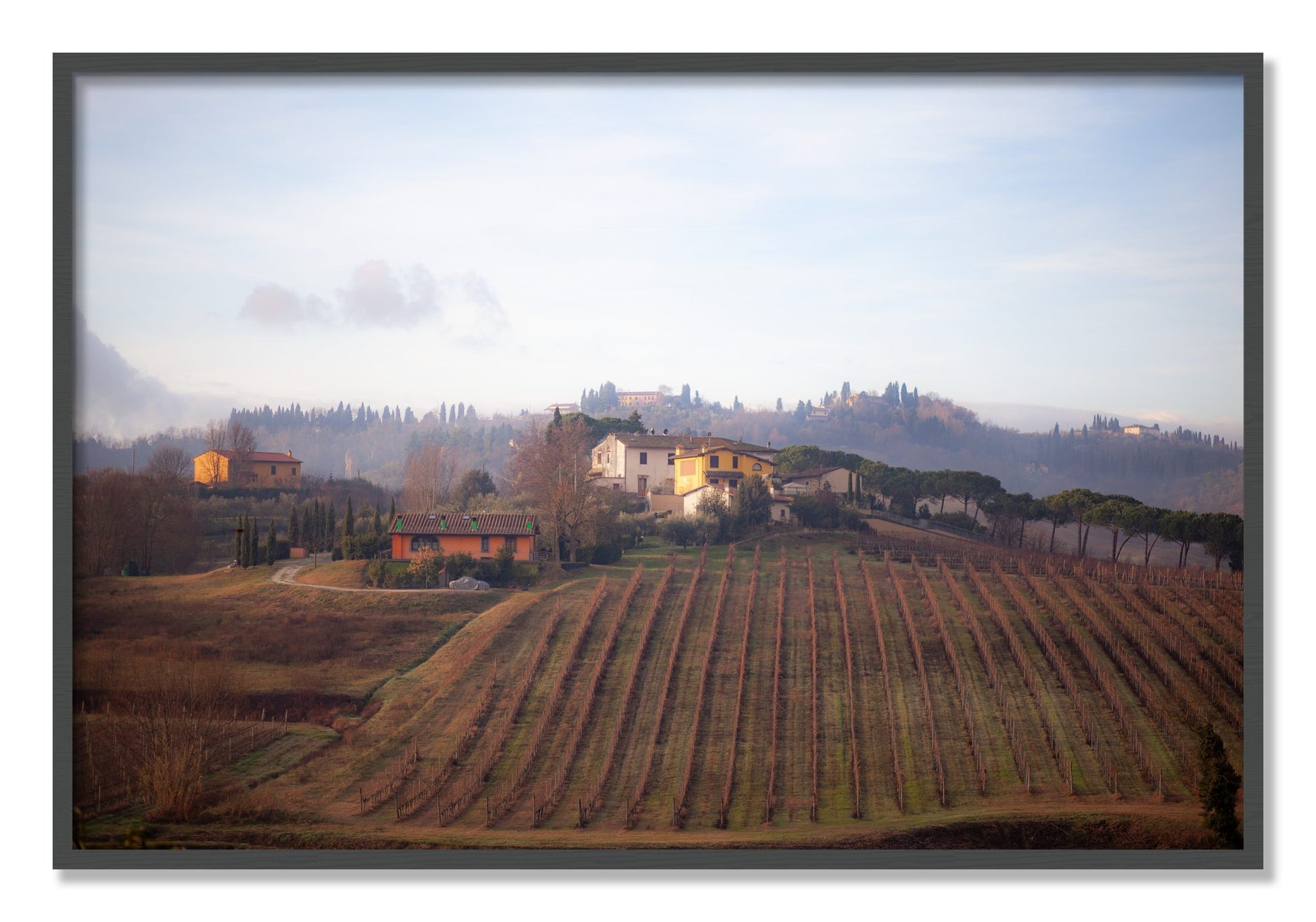 Framed photograph of Villa by Dylan Ozanich, Grey frame, Full Bleed