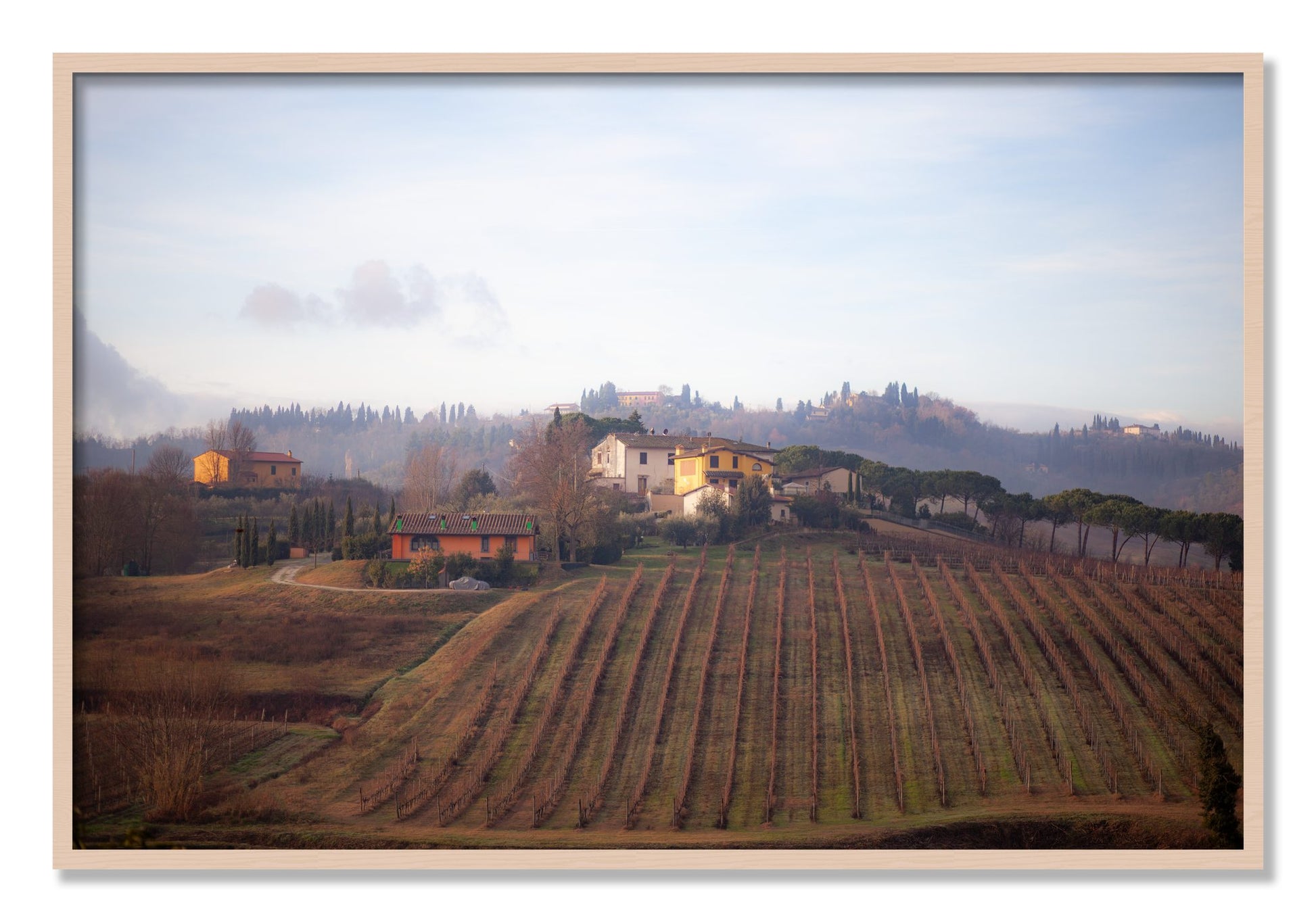 Framed photograph of Villa by Dylan Ozanich, Maple frame, Full Bleed