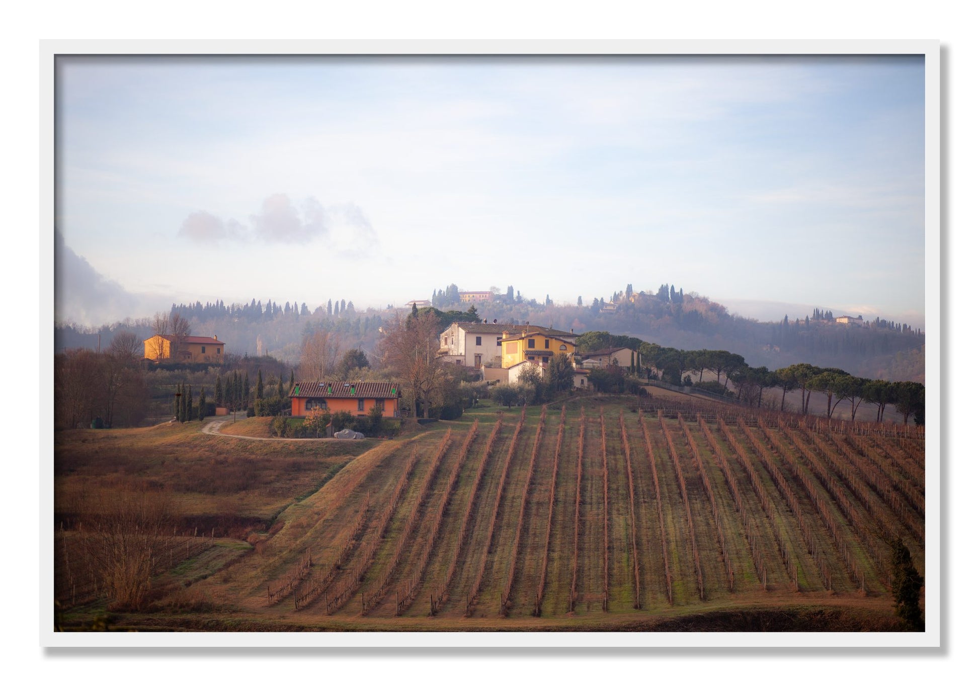 Framed photograph of Villa by Dylan Ozanich, White frame, Full Bleed