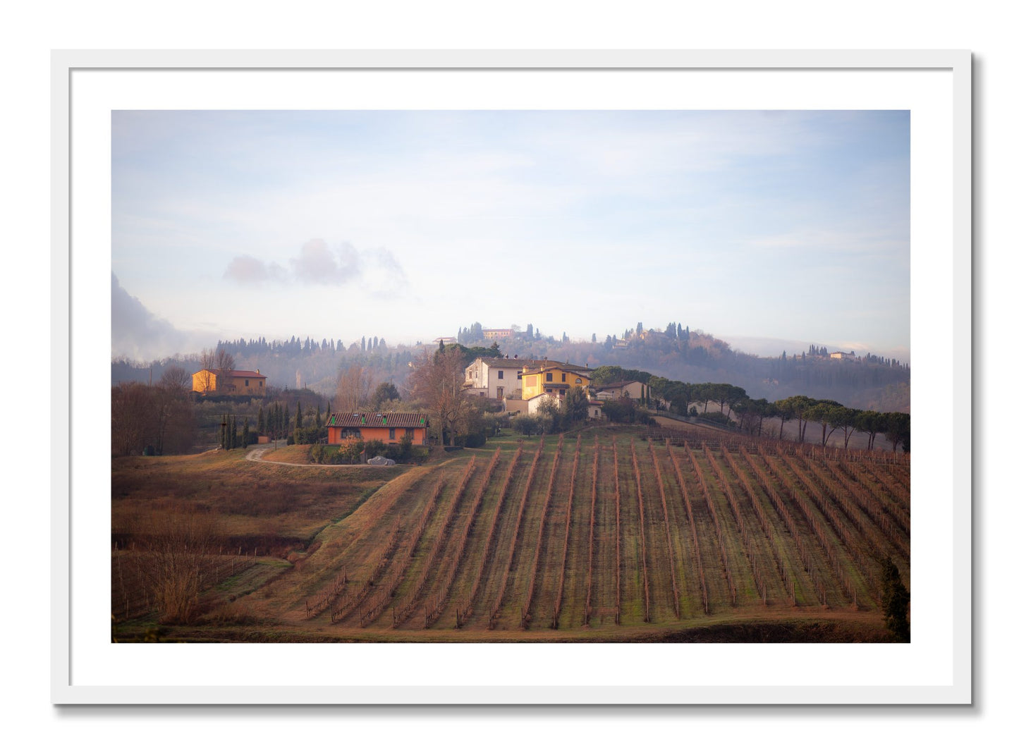 Framed photograph of Villa by Dylan Ozanich, White frame, Borders