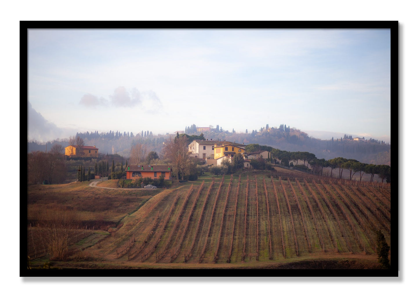 Framed photograph of Villa by Dylan Ozanich, Black frame, Full Bleed