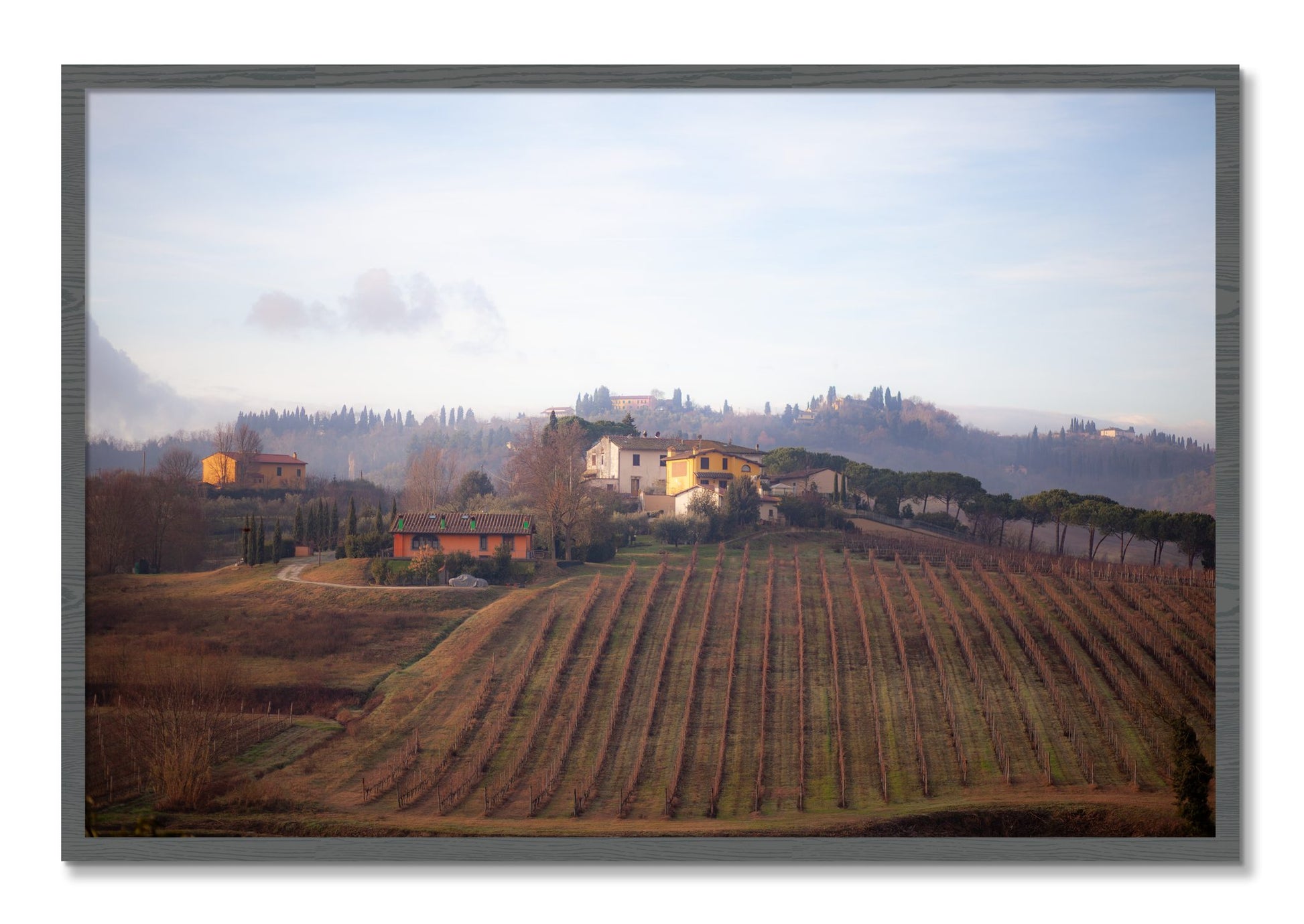 Framed photograph of Villa by Dylan Ozanich, Grey frame, Full Bleed