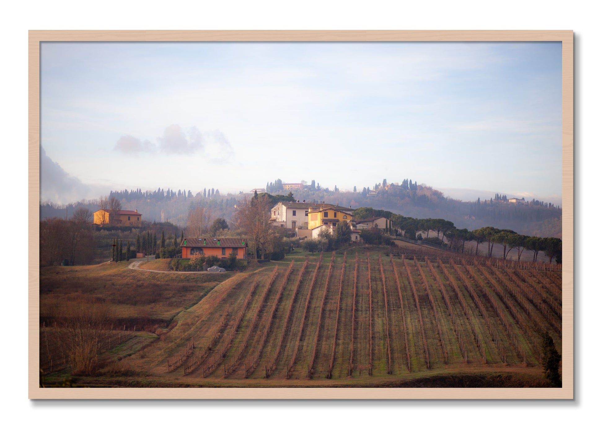 Framed photograph of Villa by Dylan Ozanich, Maple frame, Full Bleed