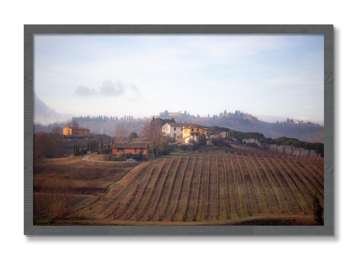 Framed photograph of Villa by Dylan Ozanich, Grey frame, Full Bleed
