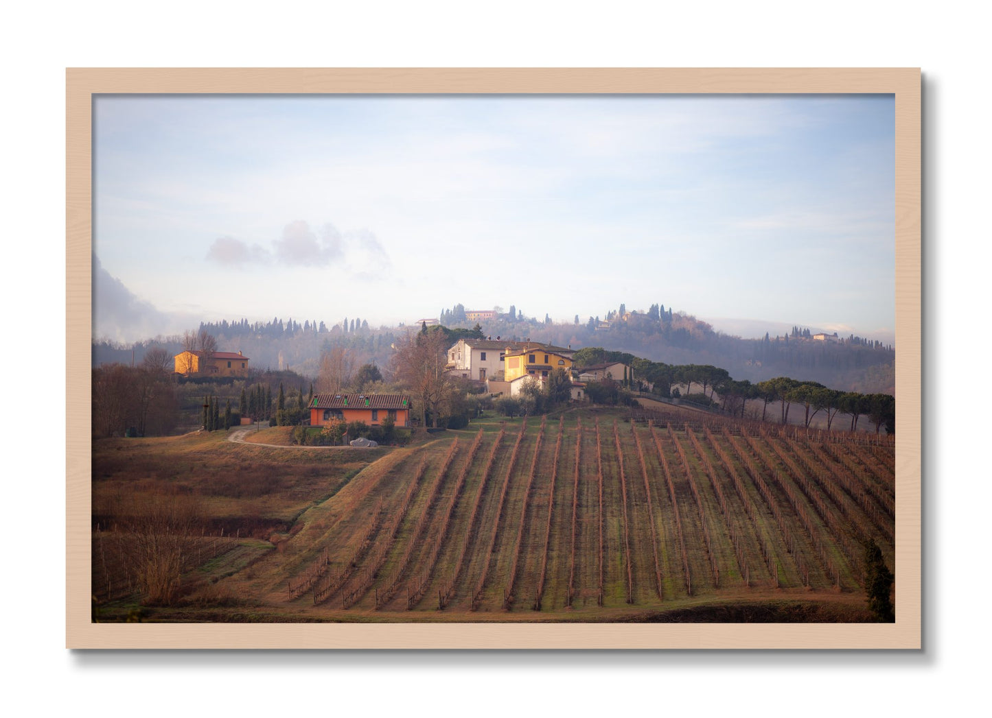 Framed photograph of Villa by Dylan Ozanich, Maple frame, Full Bleed
