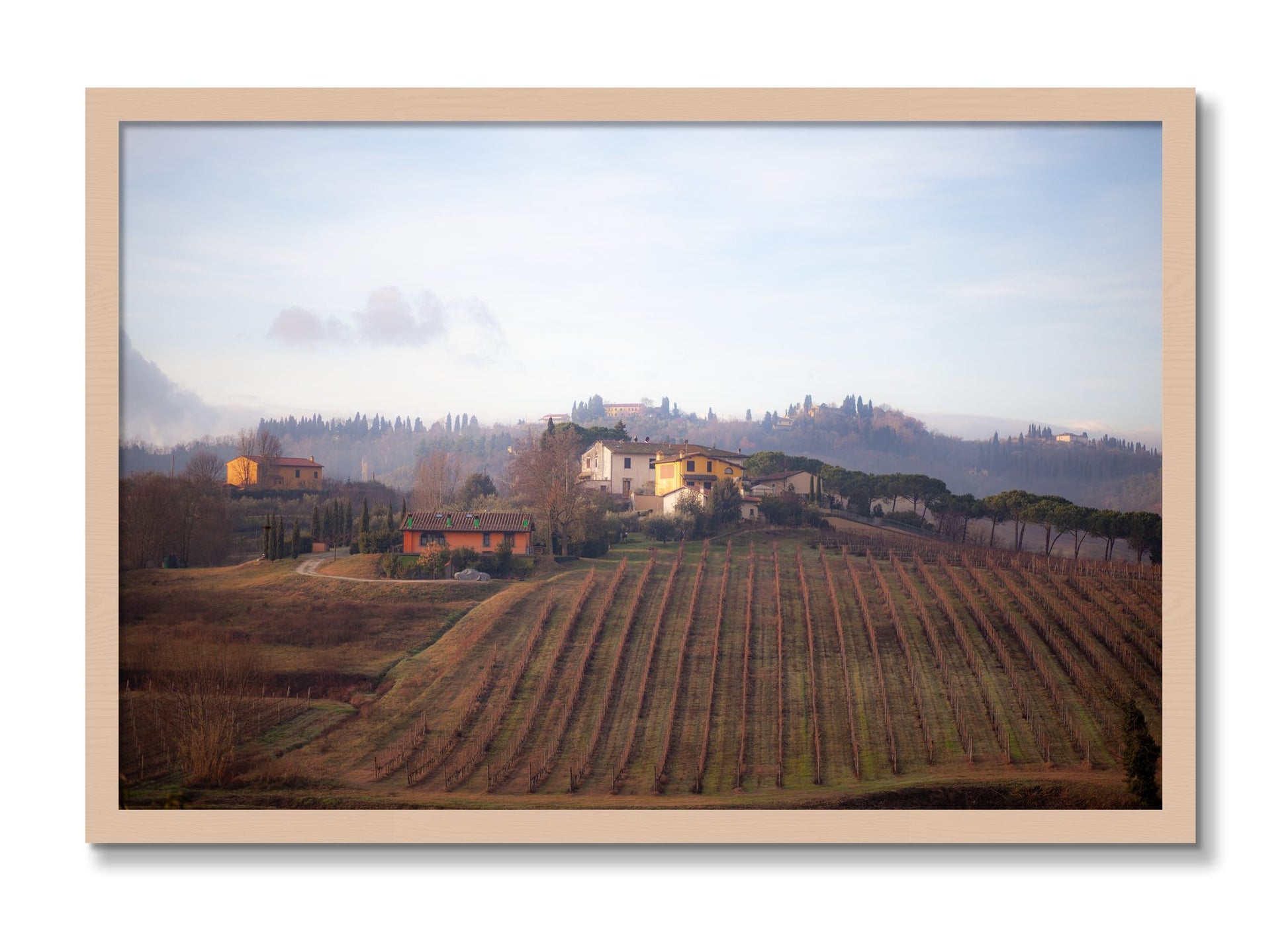 Framed photograph of Villa by Dylan Ozanich, Maple frame, Full Bleed