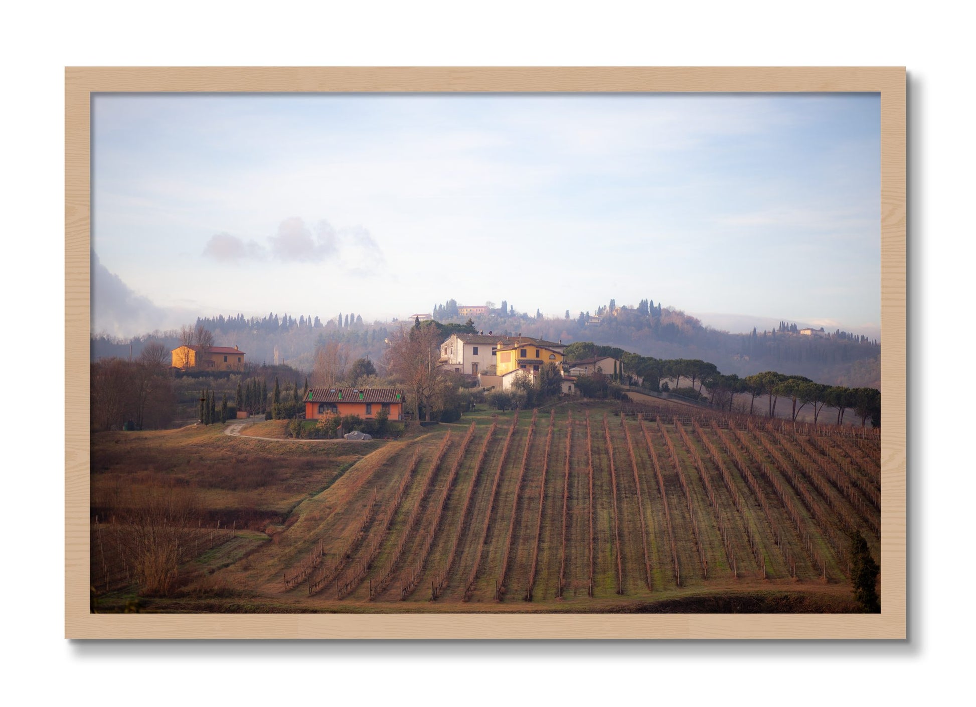 Framed photograph of Villa by Dylan Ozanich, Oak frame, Full Bleed