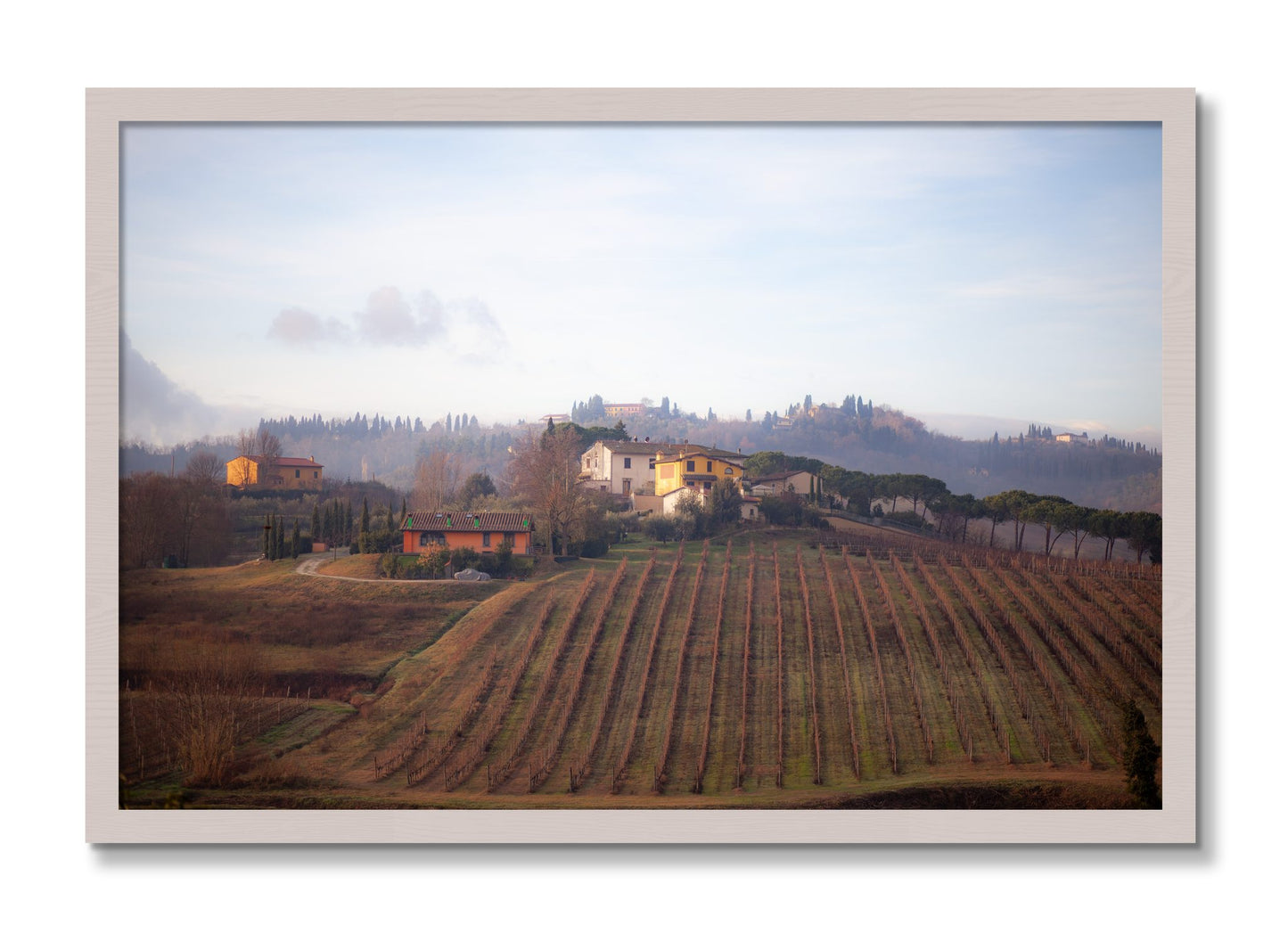 Framed photograph of Villa by Dylan Ozanich, White Maple frame, Full Bleed