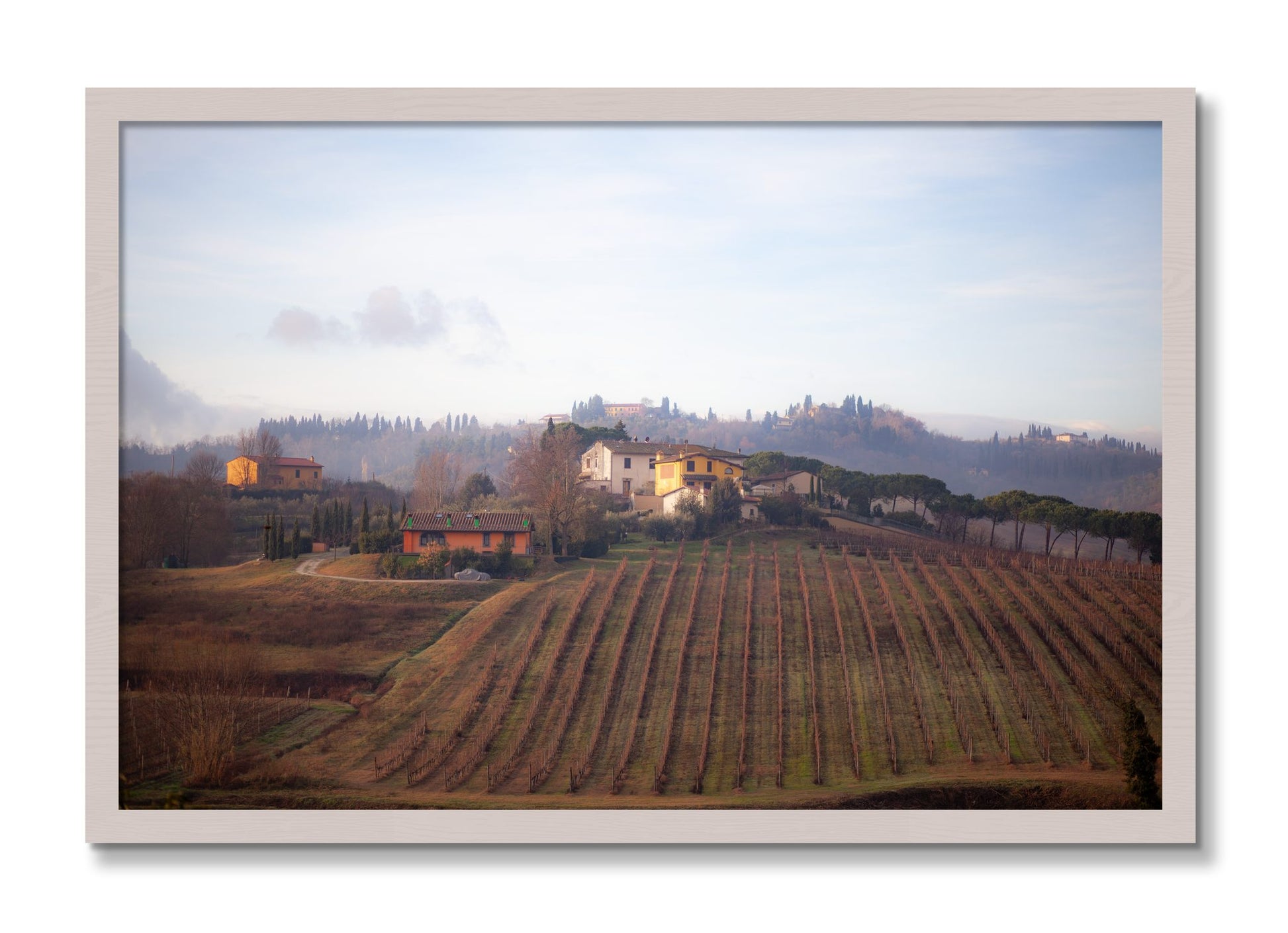 Framed photograph of Villa by Dylan Ozanich, White Maple frame, Full Bleed