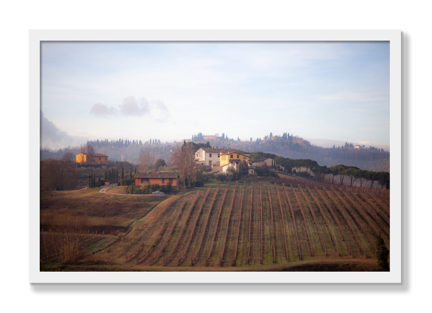 Framed photograph of Villa by Dylan Ozanich, White frame, Full Bleed