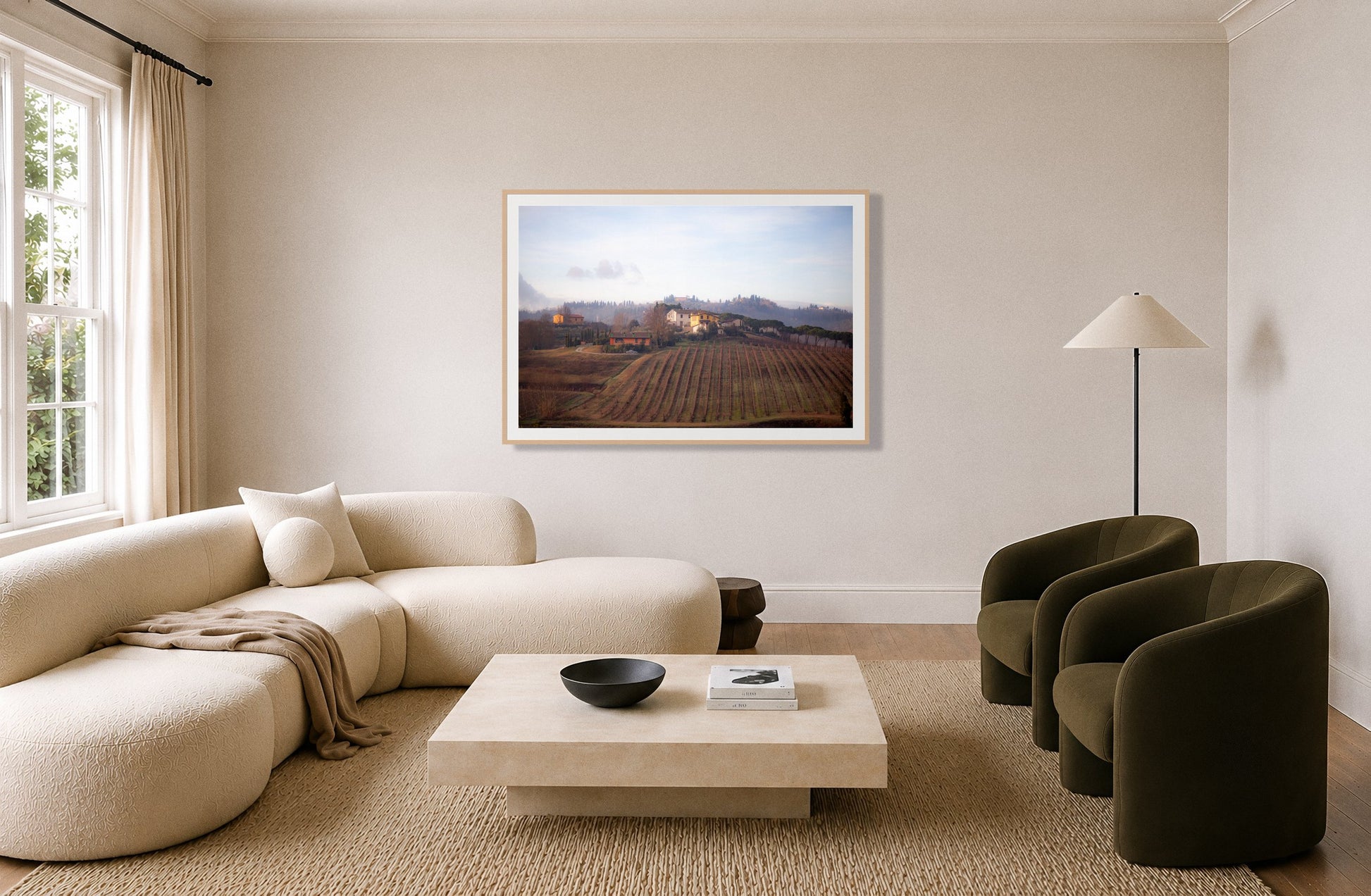 Framed photograph of Villa by Dylan Ozanich displayed on a wall