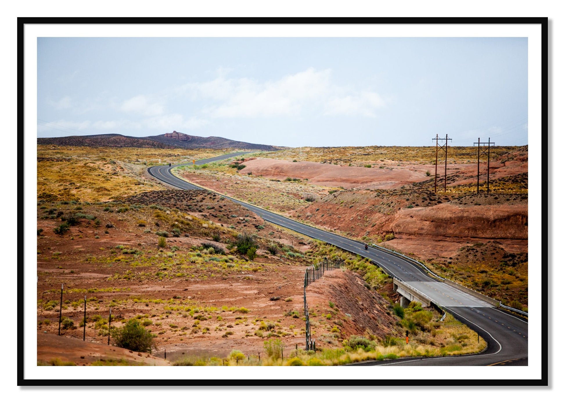 We Rode by Dylan Ozanich, 48×72 print with a White Border in a Black frame