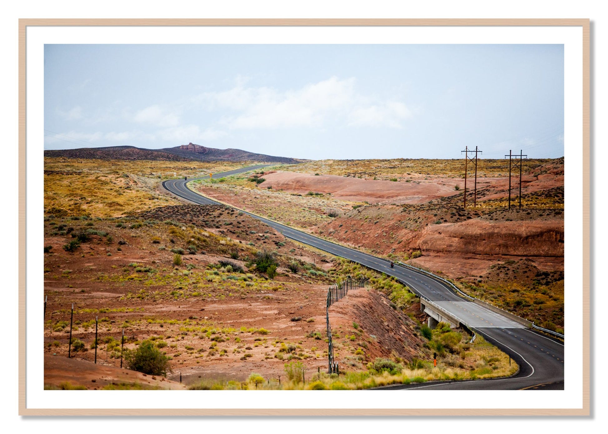 Framed photograph of We Rode by Dylan Ozanich, Maple frame, Borders
