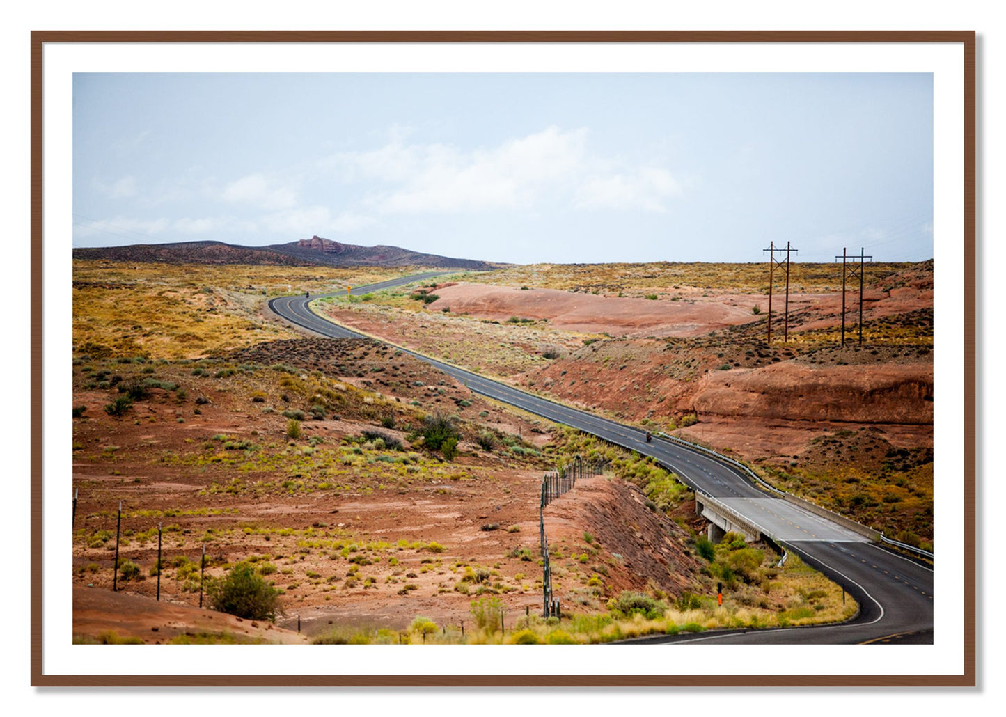 Framed photograph of We Rode by Dylan Ozanich, Walnut frame, Borders