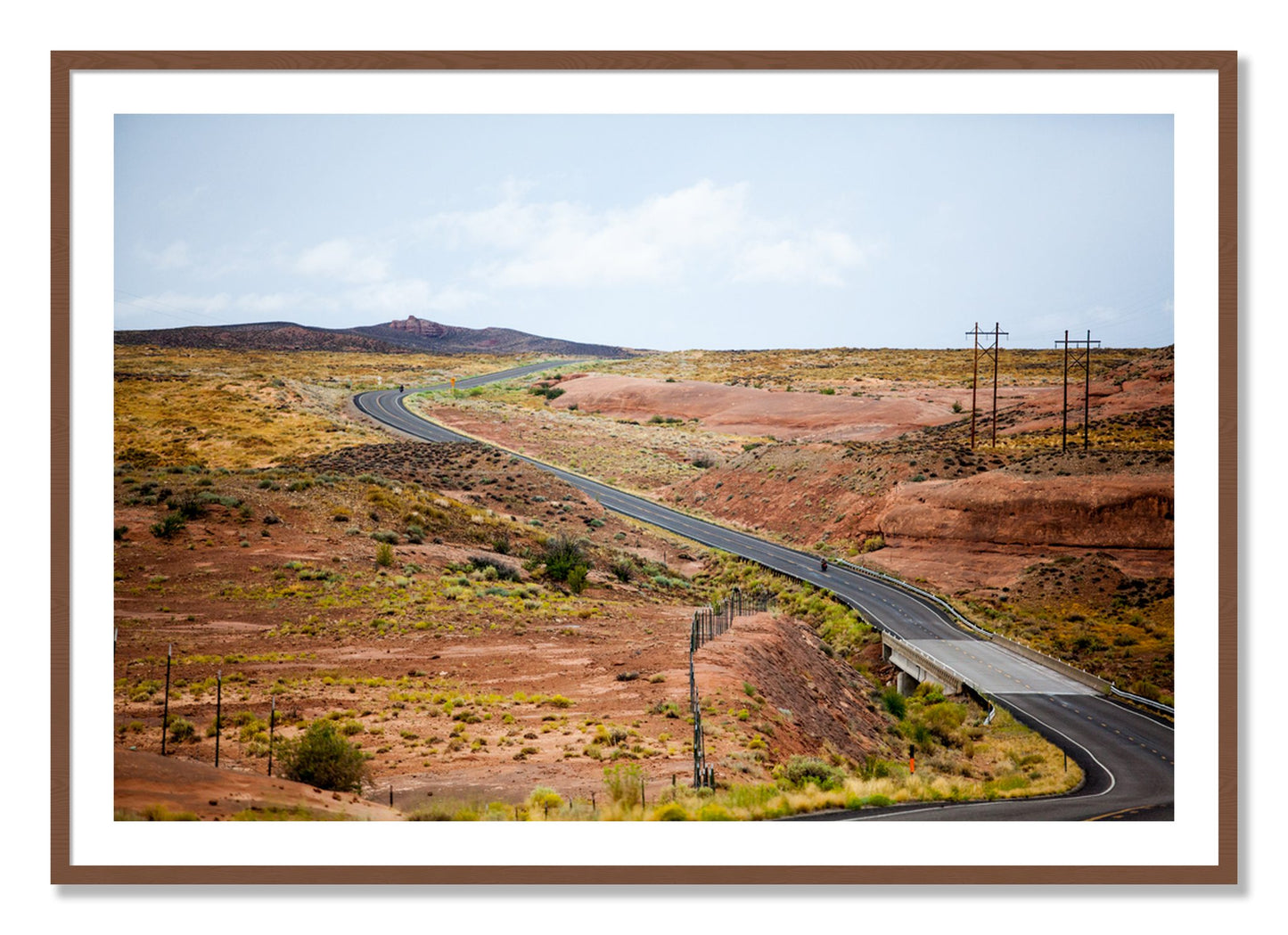 Framed photograph of We Rode by Dylan Ozanich, Walnut frame, Borders