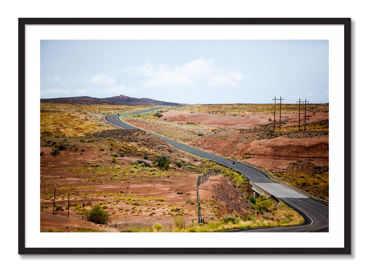 Framed photograph of We Rode by Dylan Ozanich, Black Walnut frame, Borders