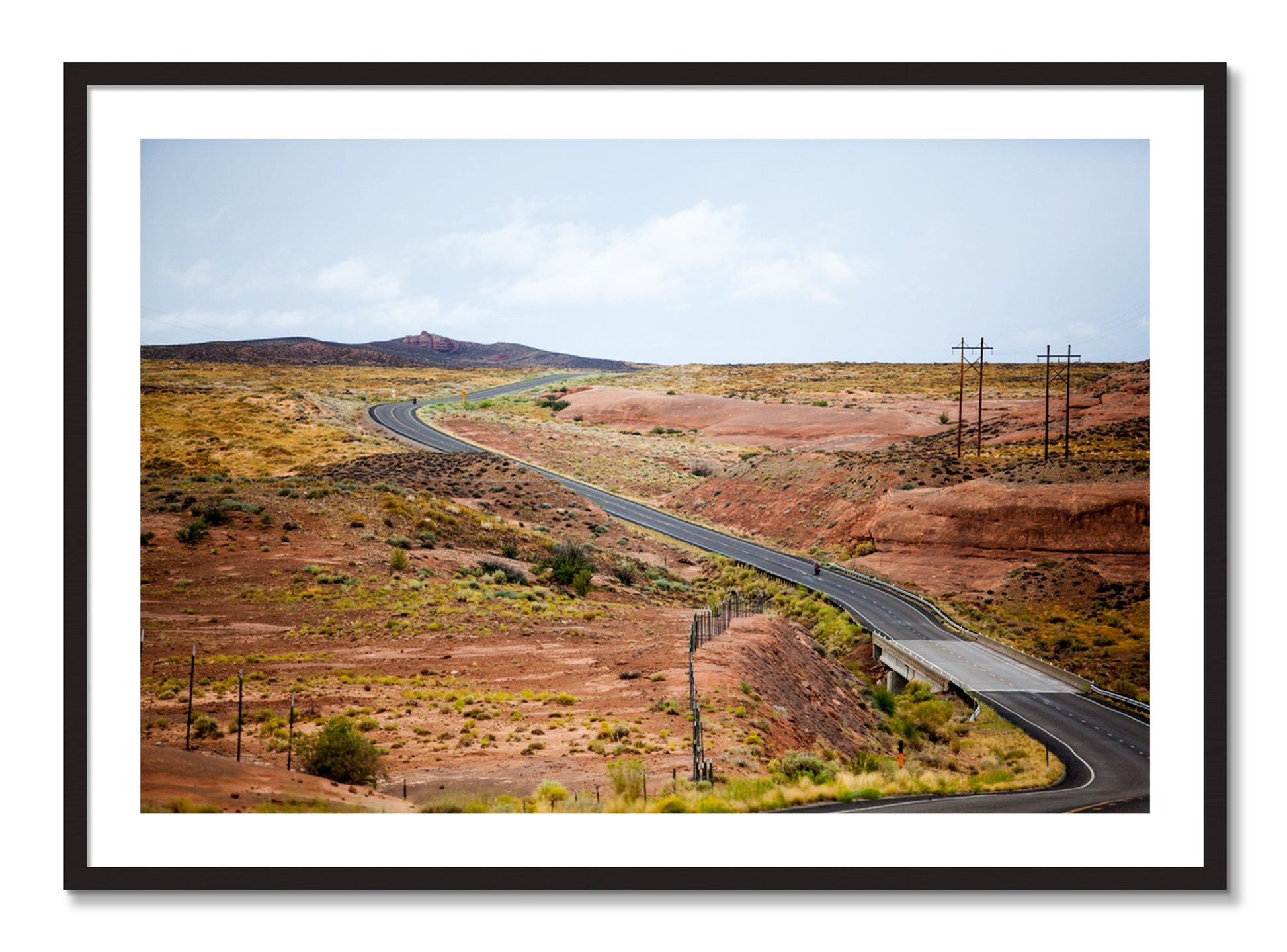 Framed photograph of We Rode by Dylan Ozanich, Black Walnut frame, Borders