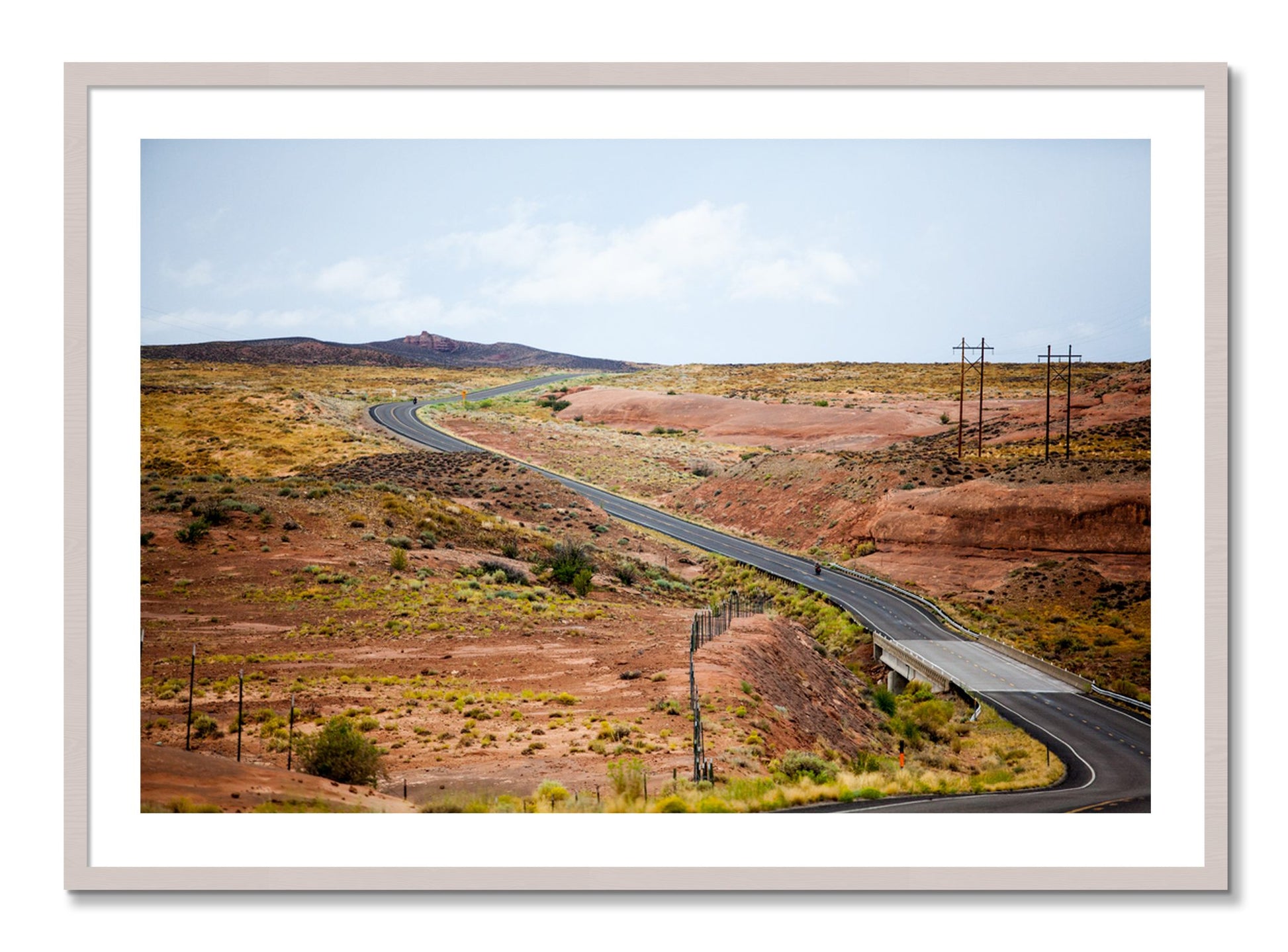 Framed photograph of We Rode by Dylan Ozanich, White Maple frame, Borders
