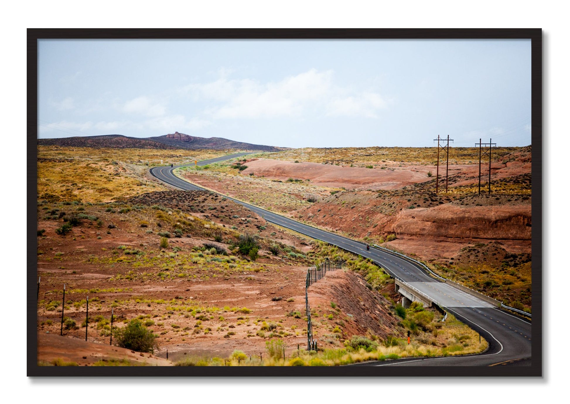 Framed photograph of We Rode by Dylan Ozanich, Black Walnut frame, Full Bleed