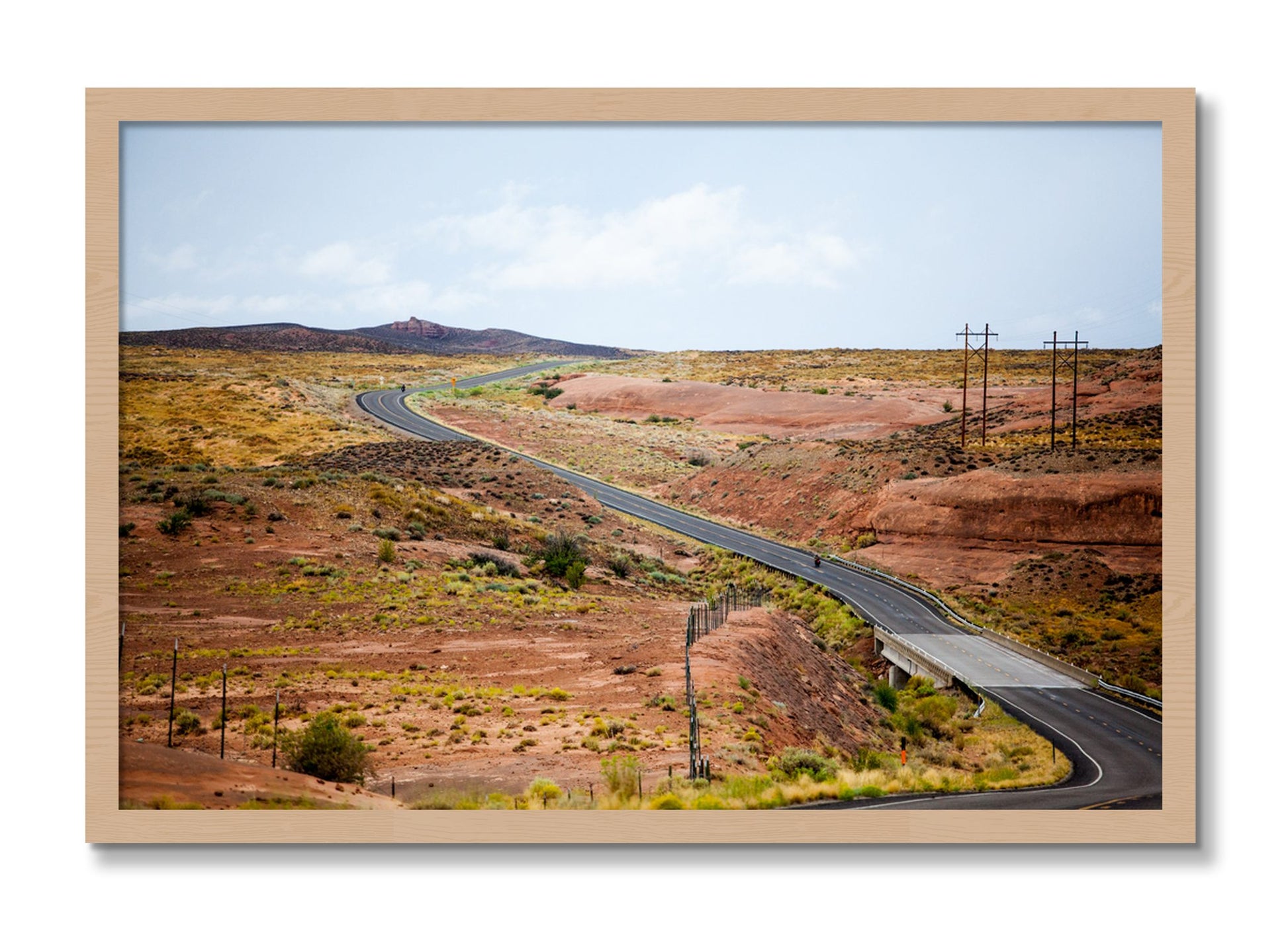 Framed photograph of We Rode by Dylan Ozanich, Oak frame, Full Bleed