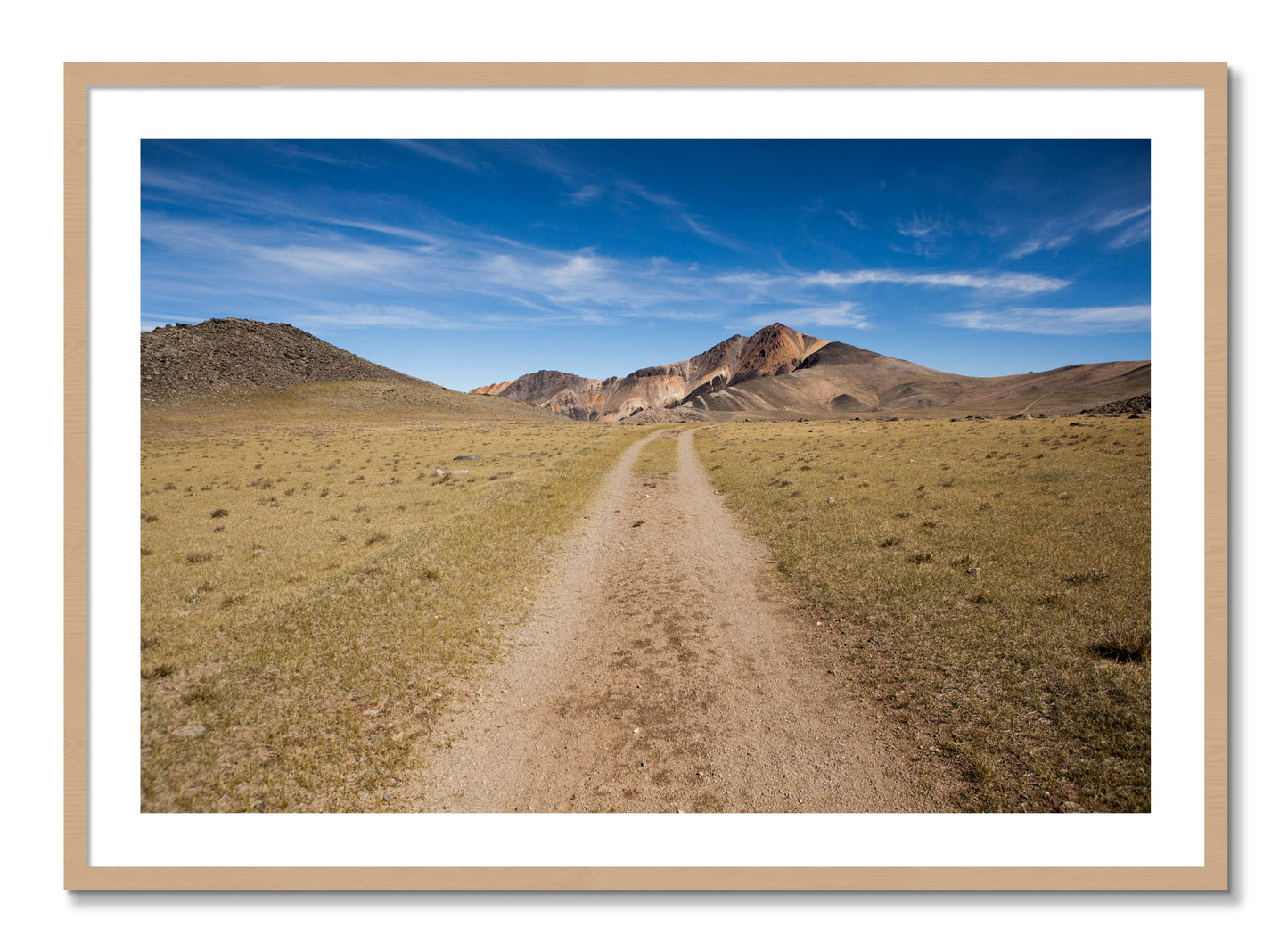 Framed photograph of White Mountain by Dylan Ozanich, Oak frame, Borders