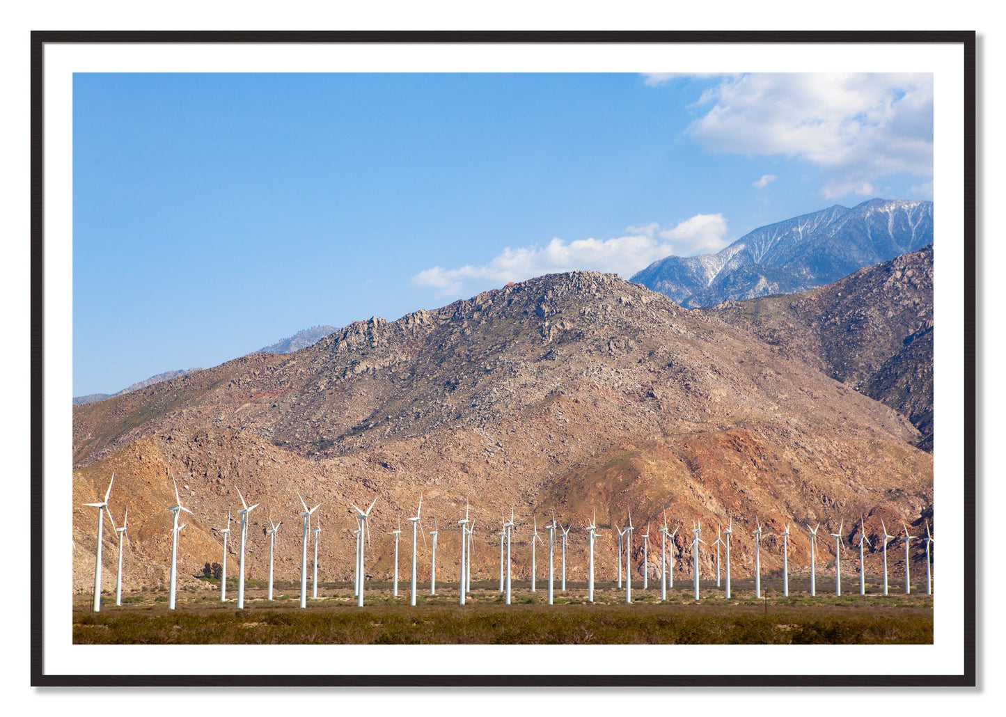 Framed photograph of Wind by Dylan Ozanich, Black Walnut frame, Borders